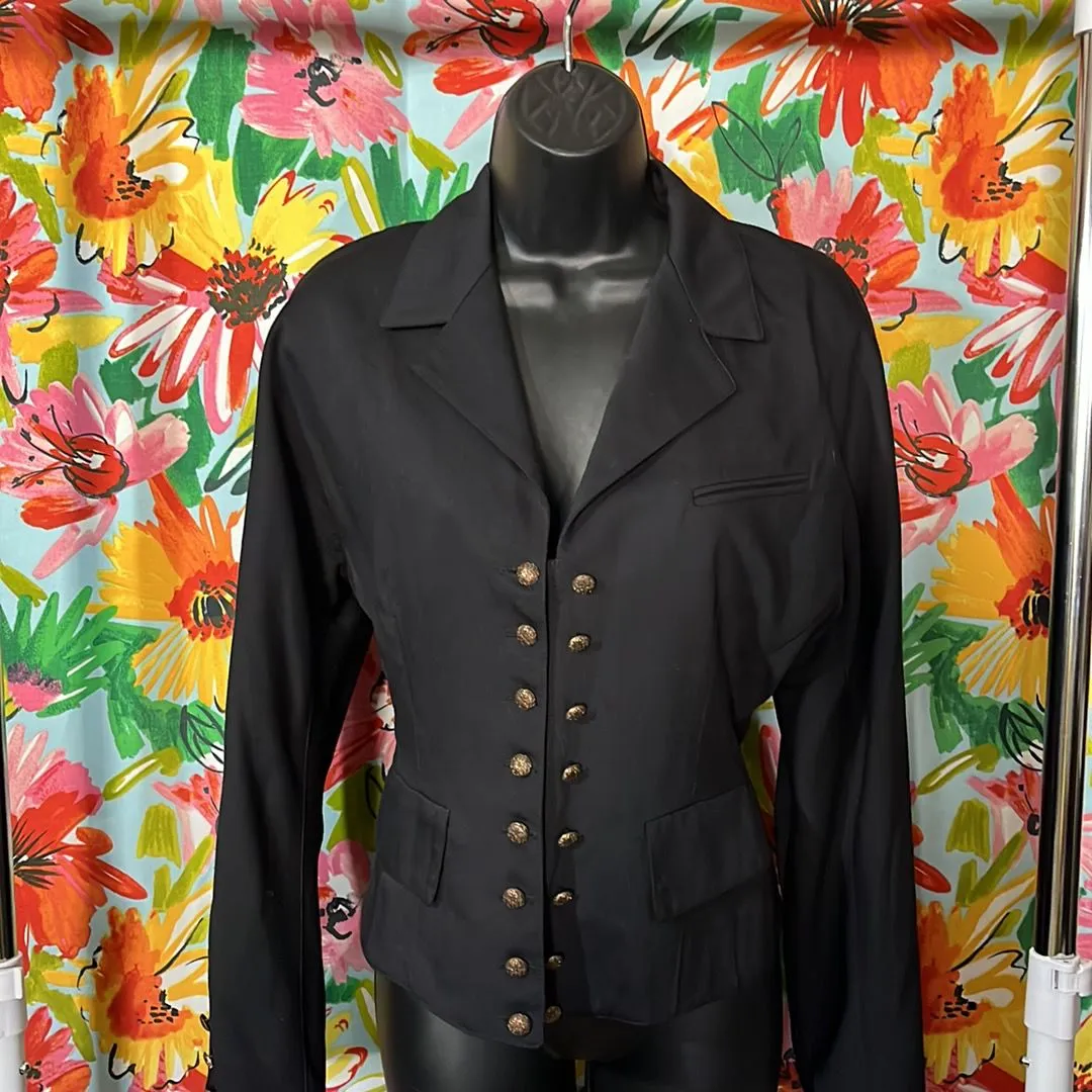 Product image for Black Vintage Vertigo Double Breasted Jacket (Paris)