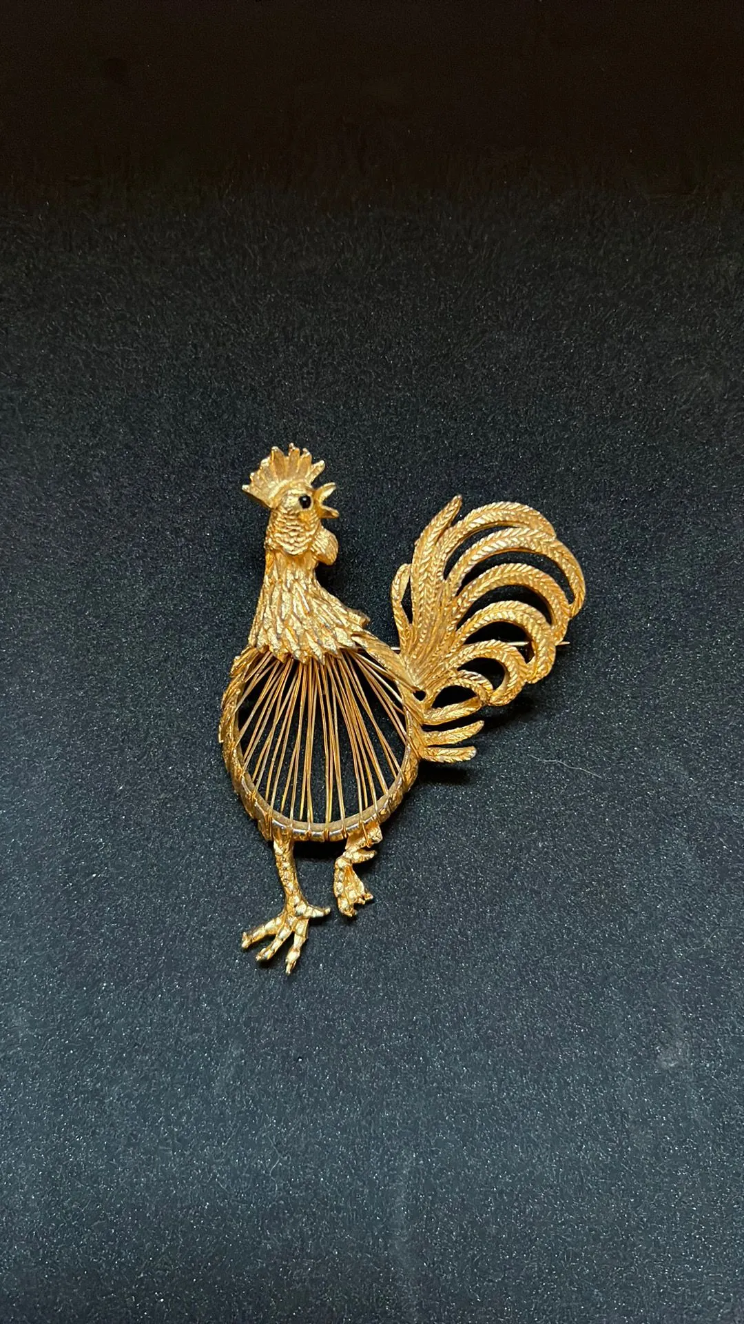 Product image for Vintage Gold Rooster Brooch 