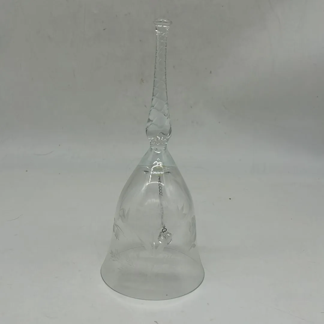 Product image for Crystal Bell w Etched Flower Design