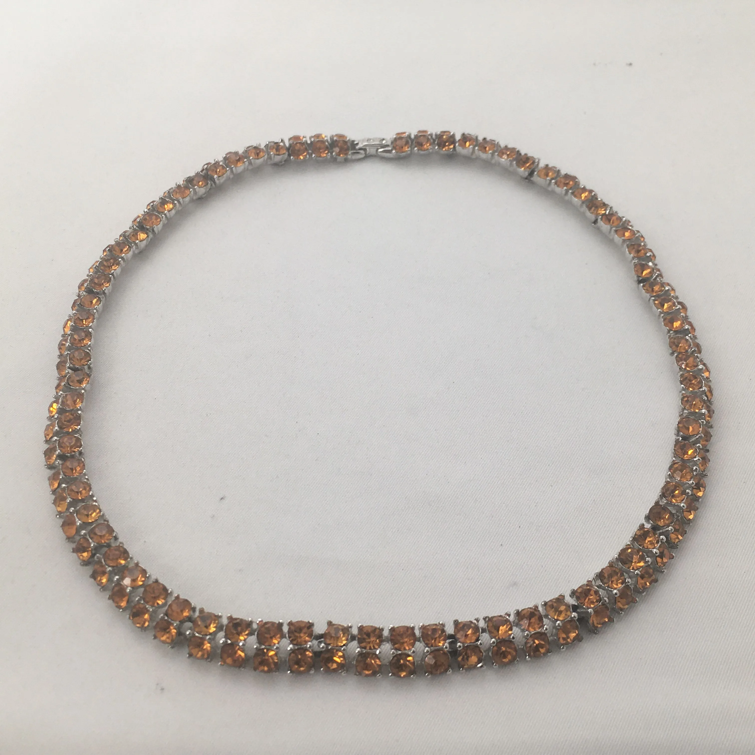 Product image for Vintage Bogoff Amber Crystal Choker, Necklace, 1940-1960