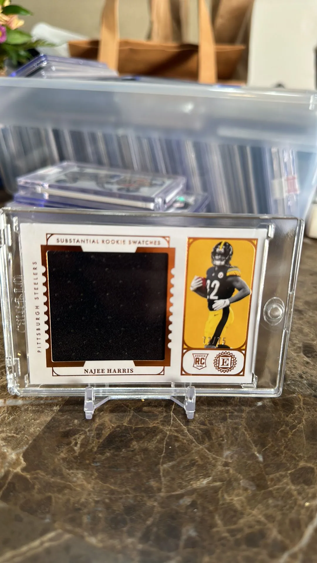 Product image for 2021 Encased Substantial rookie swatches Najee Harris RC 72/75