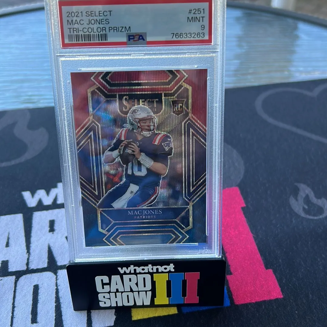Product image for 2021 Panini Select Mac Jones 251 Tri-Color Prizm PSA MINT 9