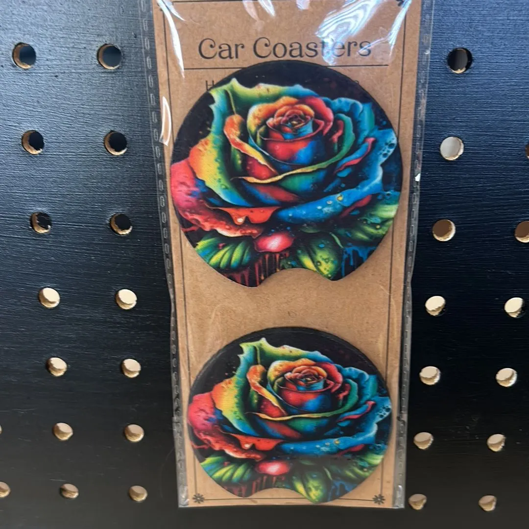Product image for Colorful rose cart, coasters