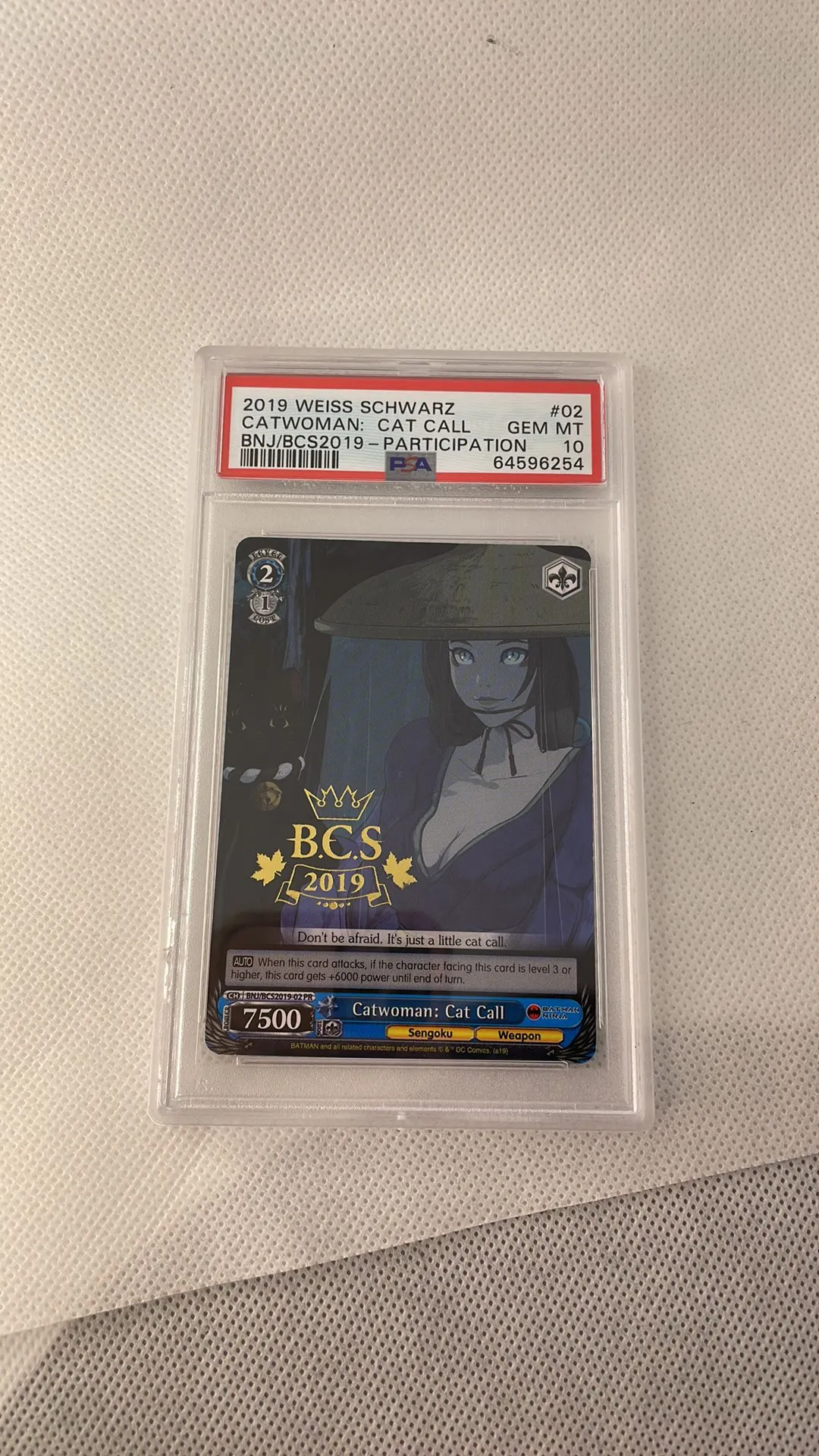Product image for catwoman cat call bcs2019-02 pr psa 10 weiss schwarz batman ninja gold stamp championship promo