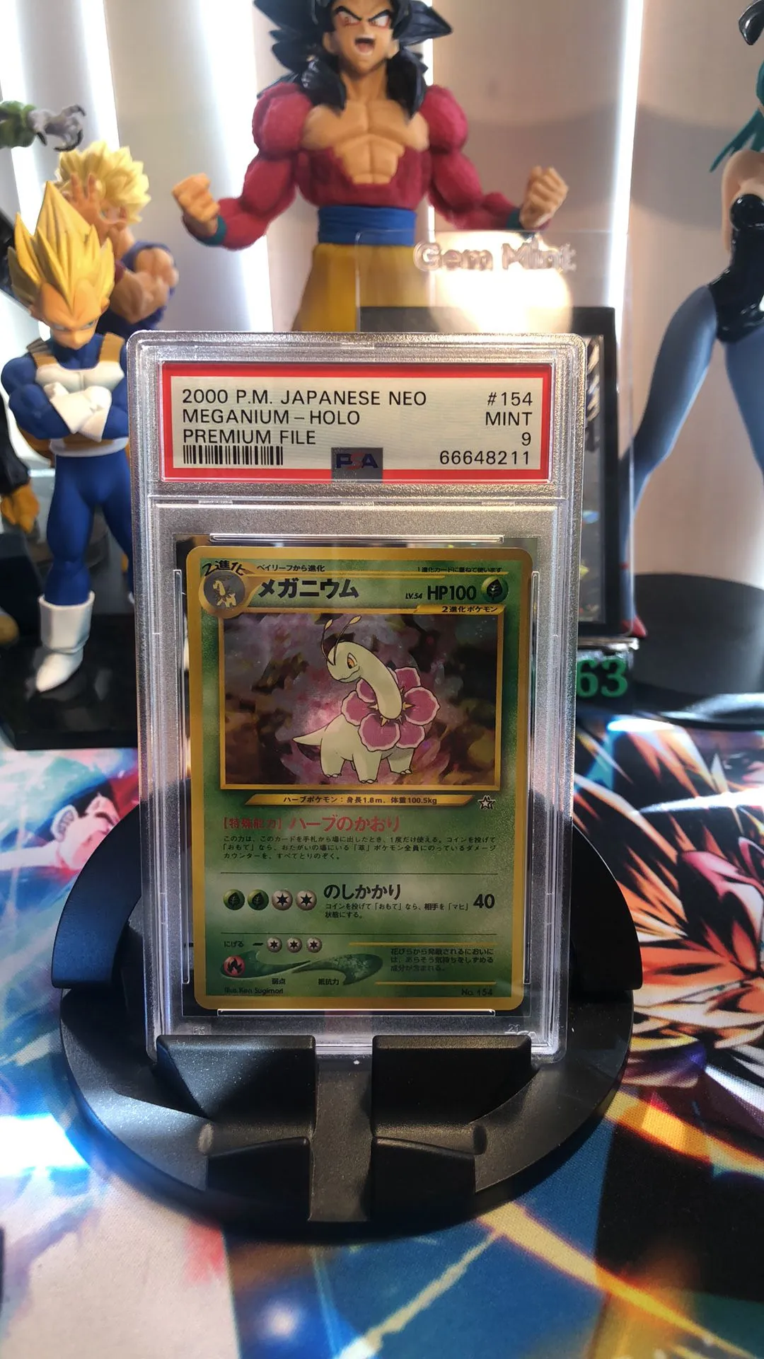Product image for 2000 Pokemon Japanese Neo Meganium-Holo Premium File PSA MINT 9