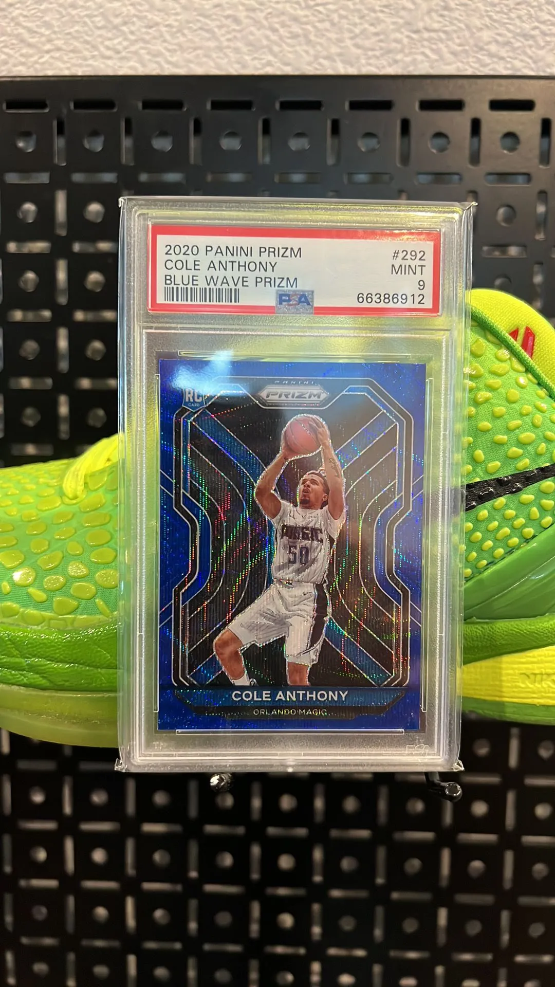 Product image for 2020 Panini Prizm Cole Anthony 292 Blue Wave Prizm PSA MINT 9
