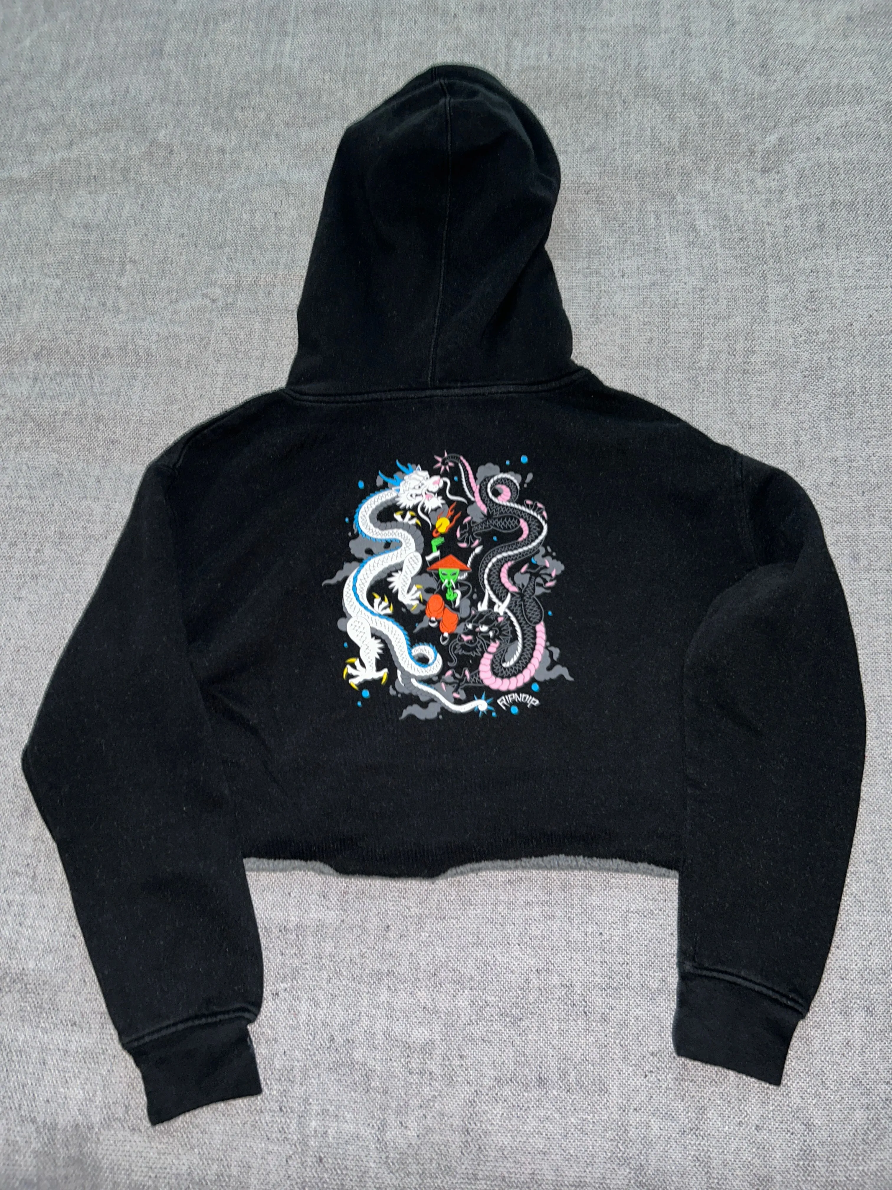 Product image for Brand New RIPNDIP Ryu Cropped Hoodie. Size Medium