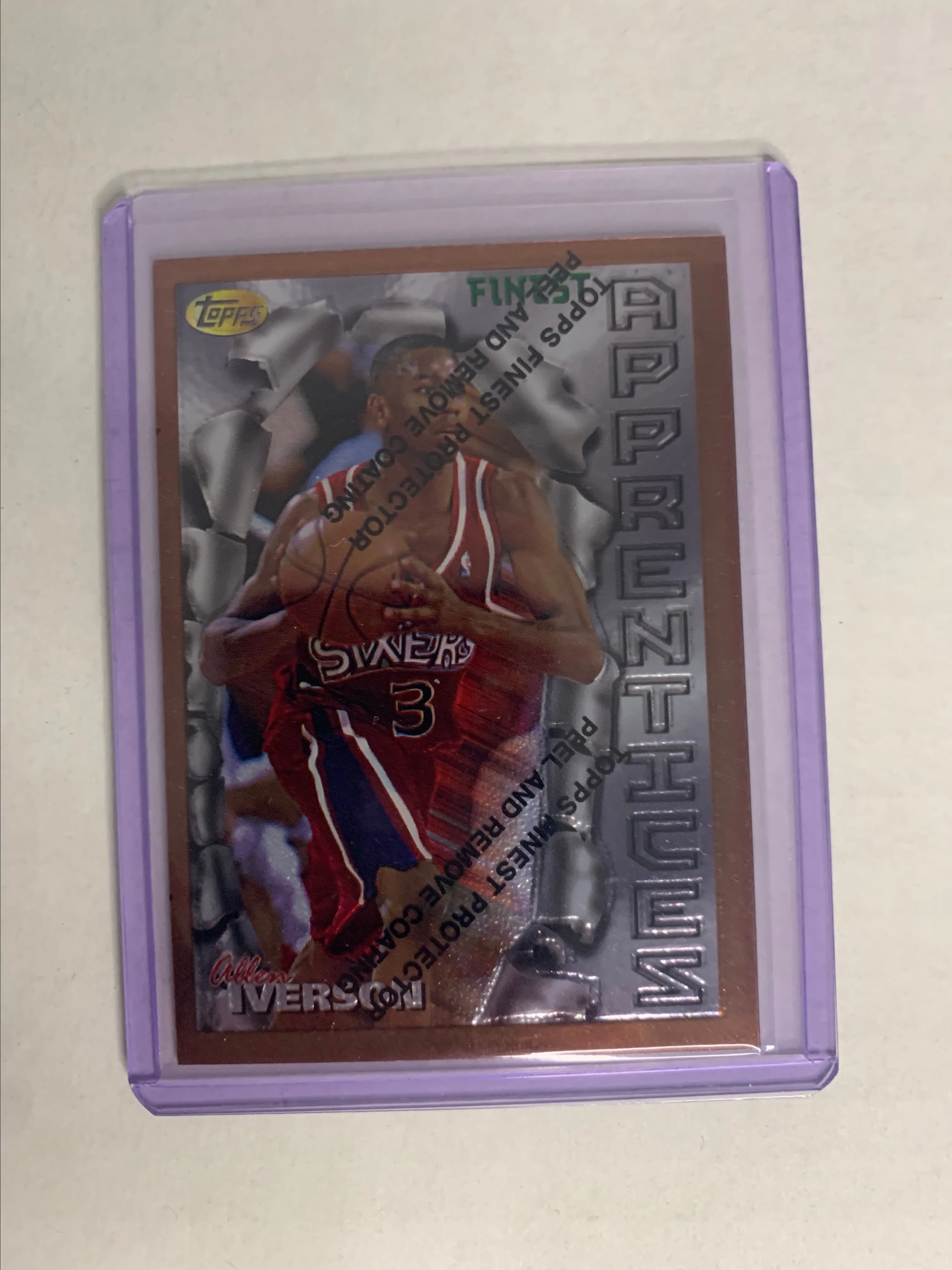 Product image for 1996-97 Topps Finest Allen Iverson W/Coating Rookie