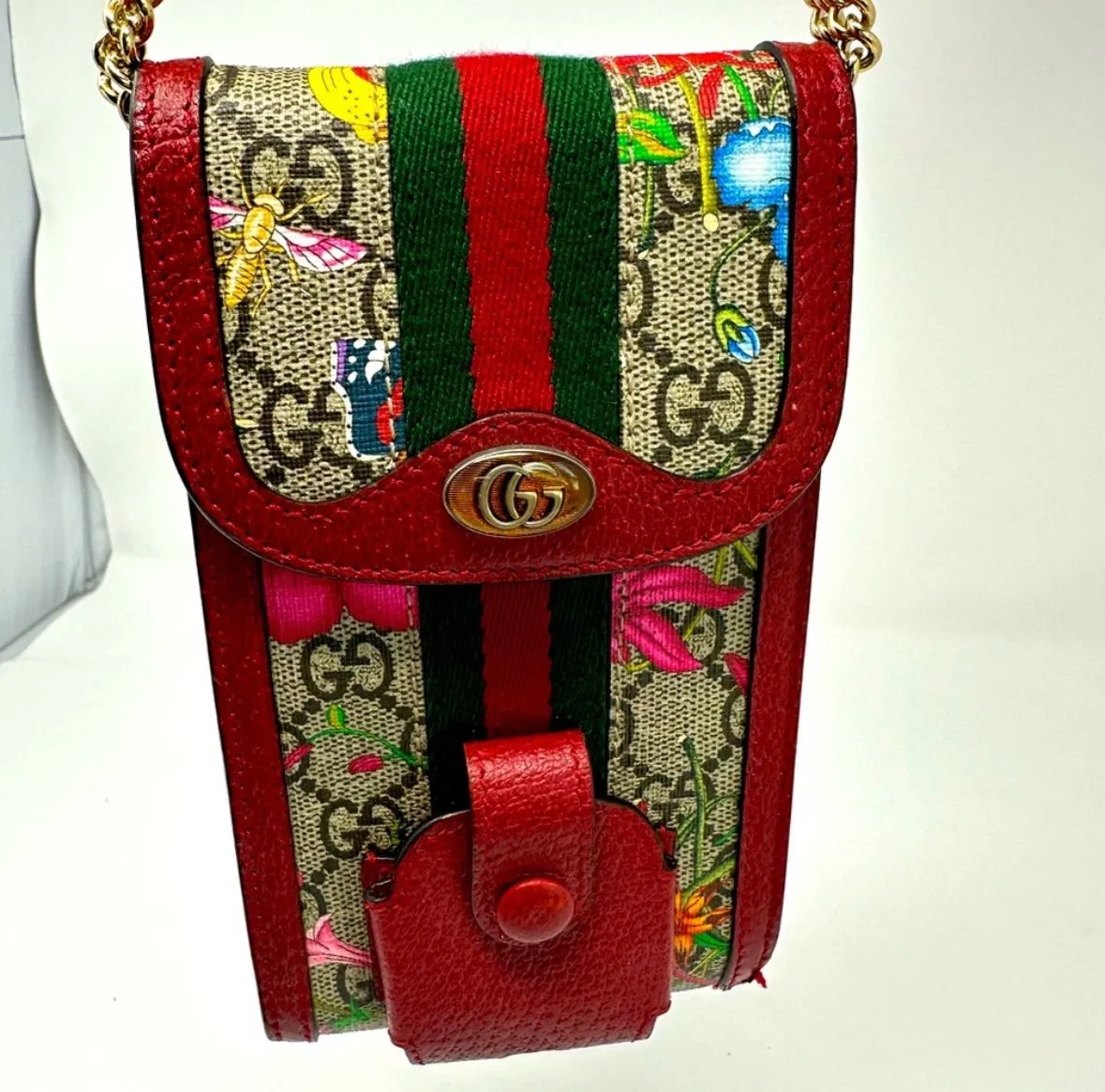 Product image for Gucci GG Supreme Flora Ophidia Phone Holder EUC