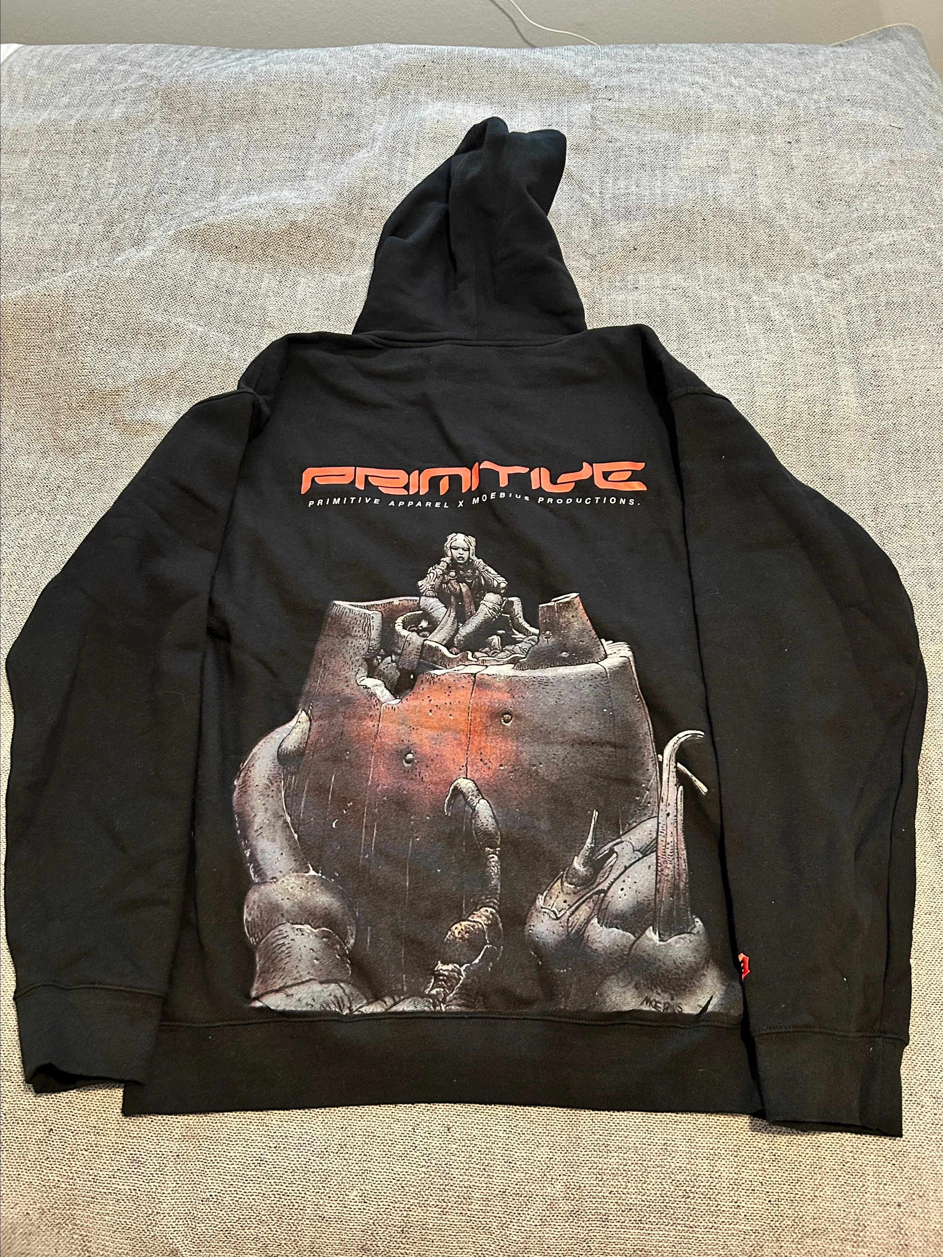 Product image for New Primitive x Moebius Anxiety Man Hoodie. Size XL
