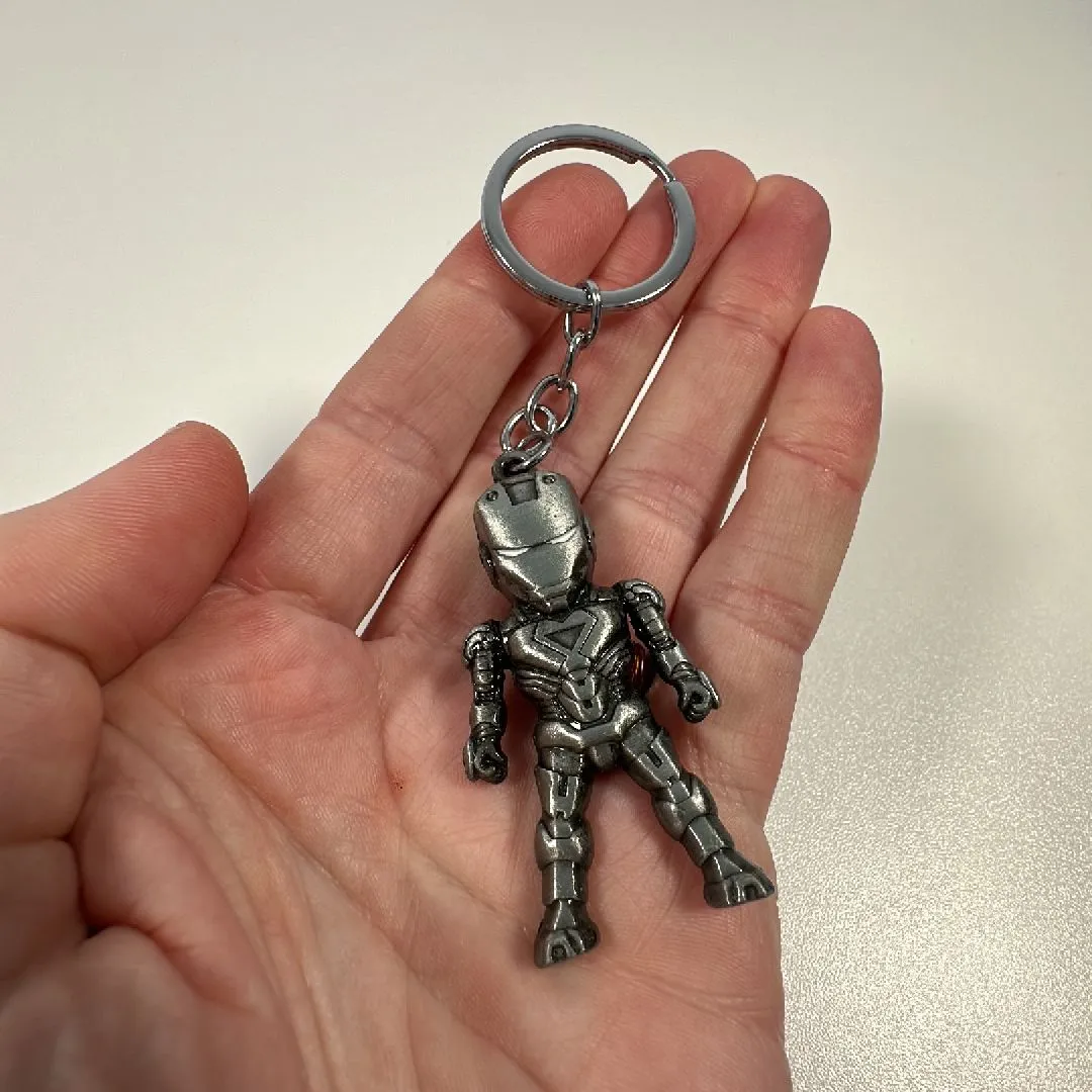 Product image for Iron Man Silver Figure Metal Keyring Keychain NEW