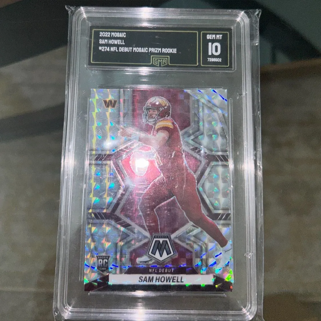 Product image for San Howell - 2022 Mosaic NFL Debut Silver Rookie GMA 10