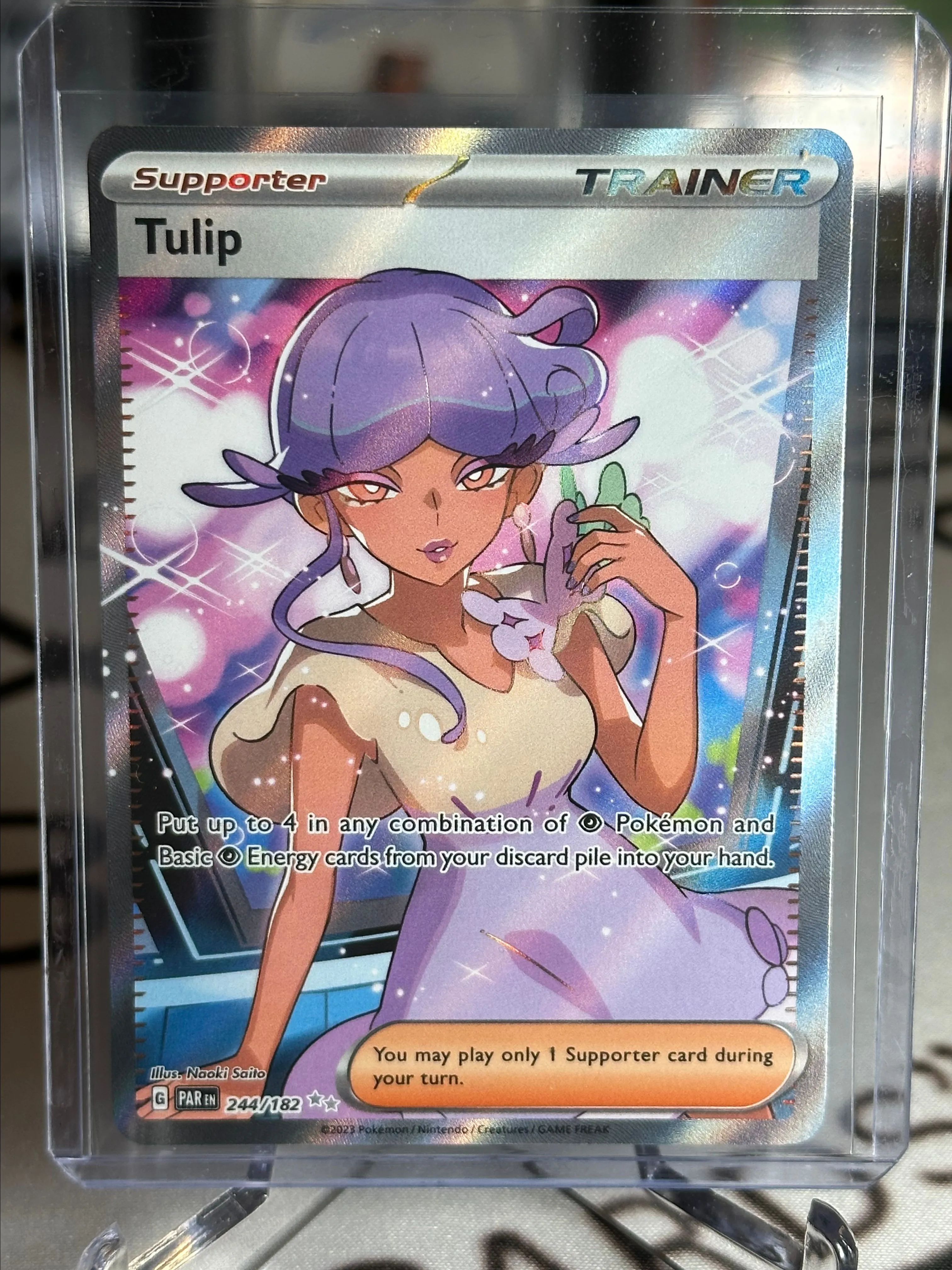 244 182 pokemon card Pokemon - Tulip 244/182 - Paradox Rift - Full Art - Ultra Rare