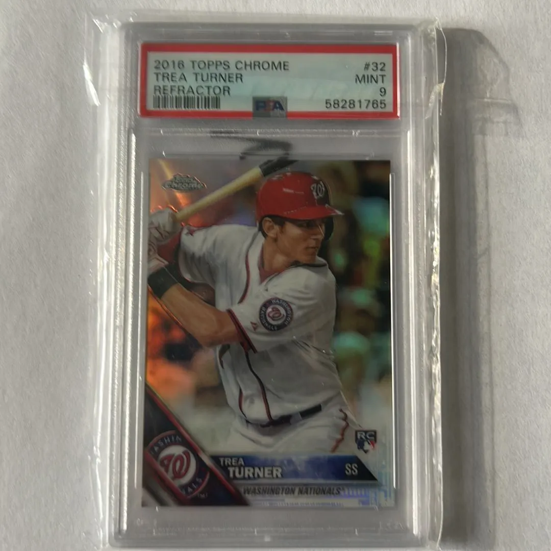 Product image for 2016 Topps Chrome Trea Turner 32 Refractor PSA MINT 9