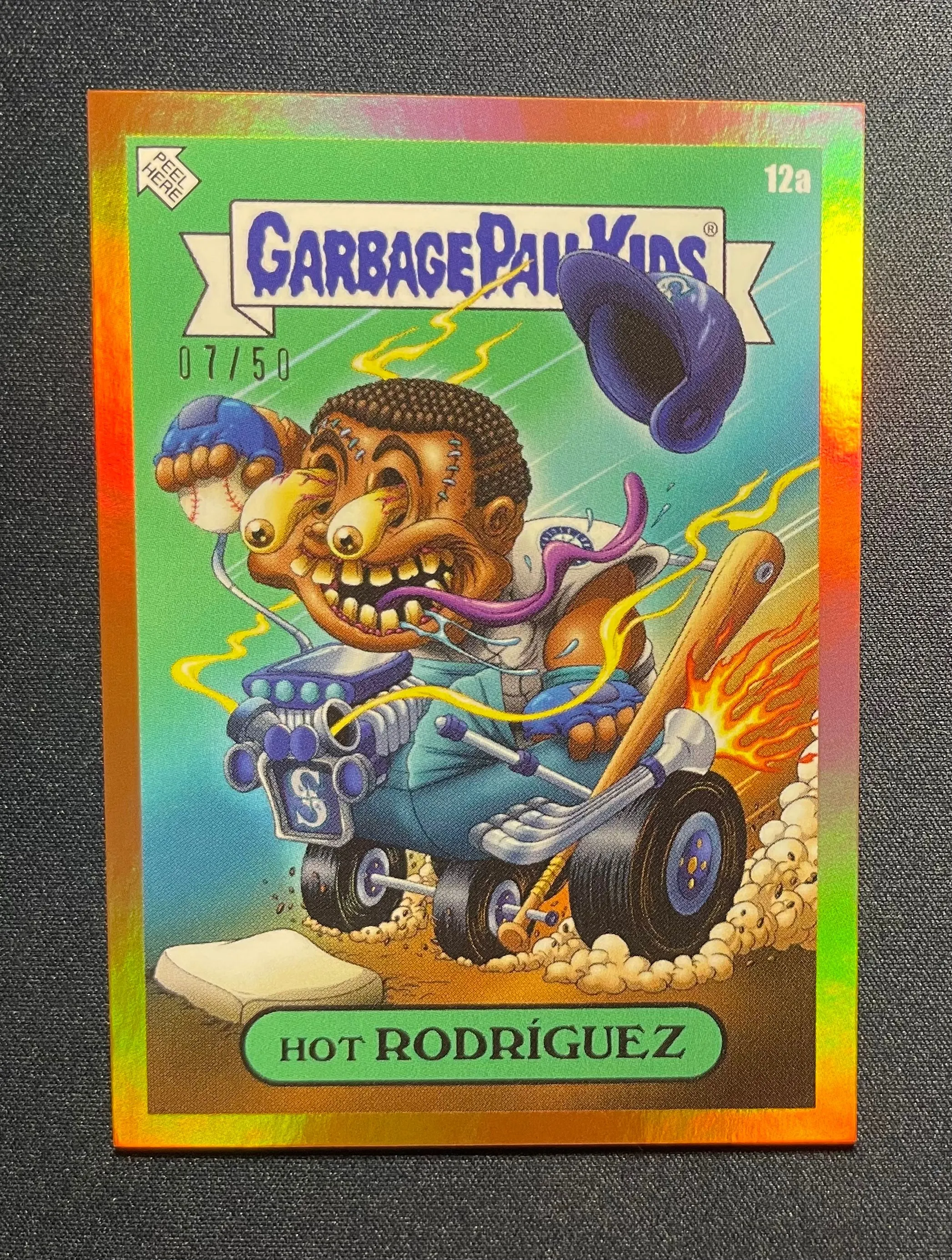 Product image for 2022 Topps Garbage Pail Kids - Julio Rodriguez Hot Rodriguez /50 Orange Paradee