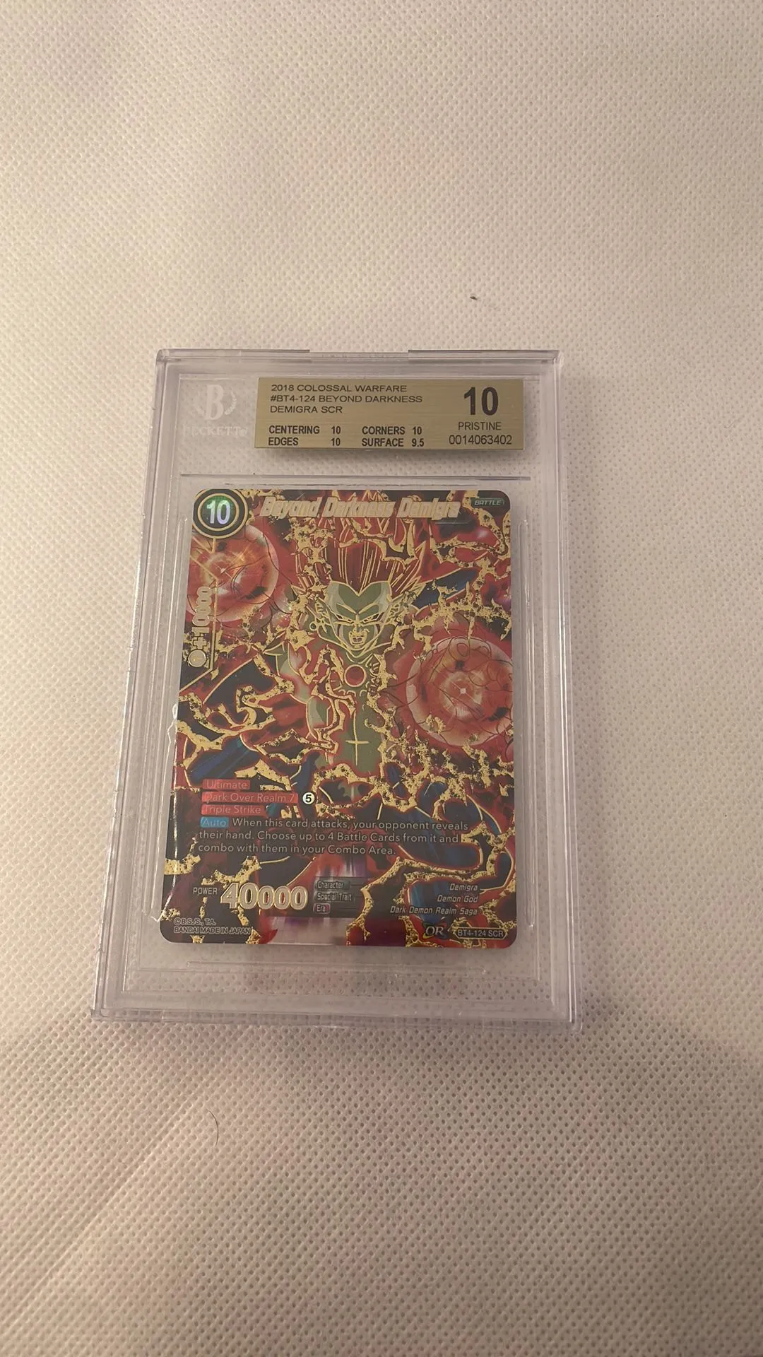 Product image for beyond darkness demigra bt4-124 scr bgs 10 dragon ball super card game psa 10