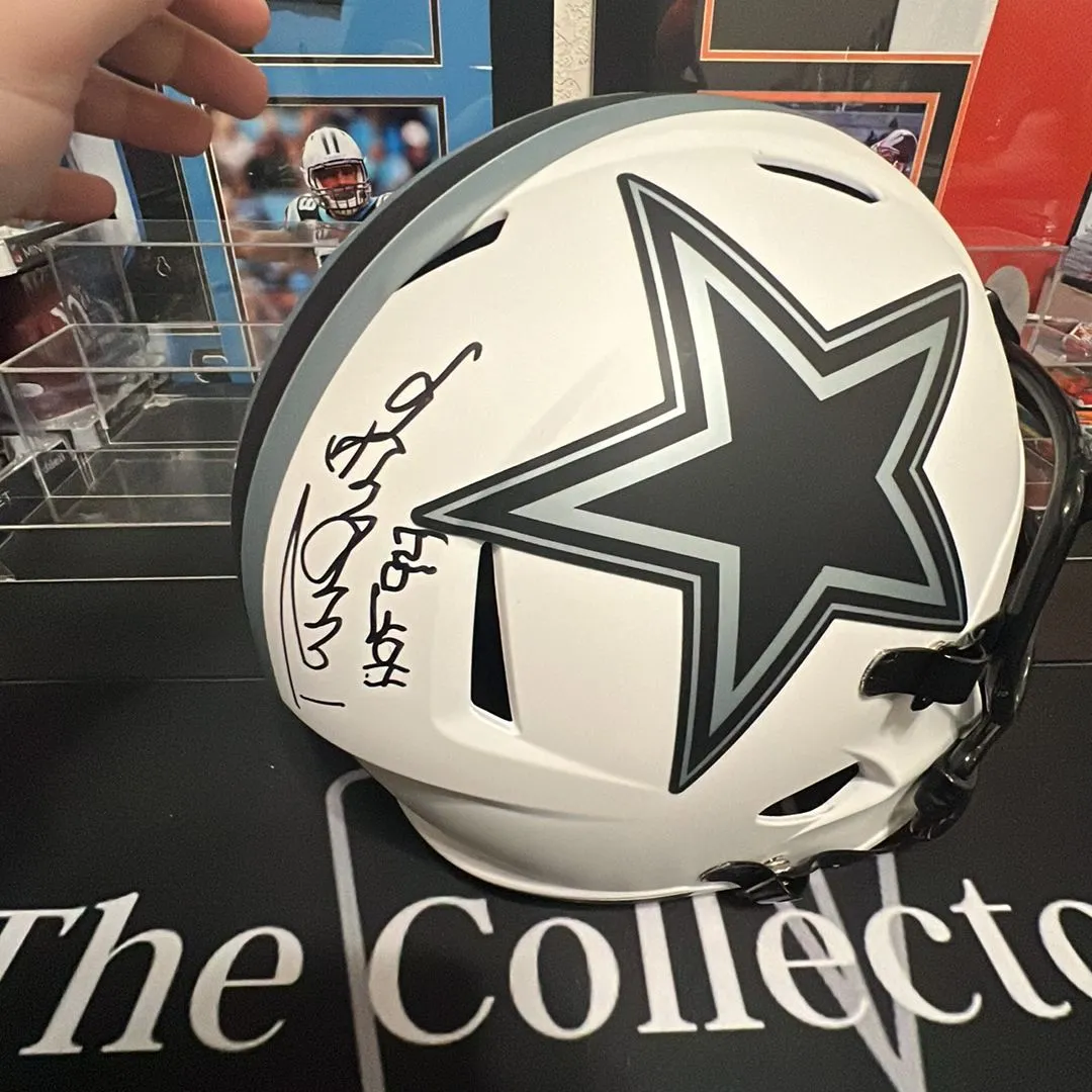Product image for Randy White  Dallas Cowboys auto helmet Full size replica HOF 1994