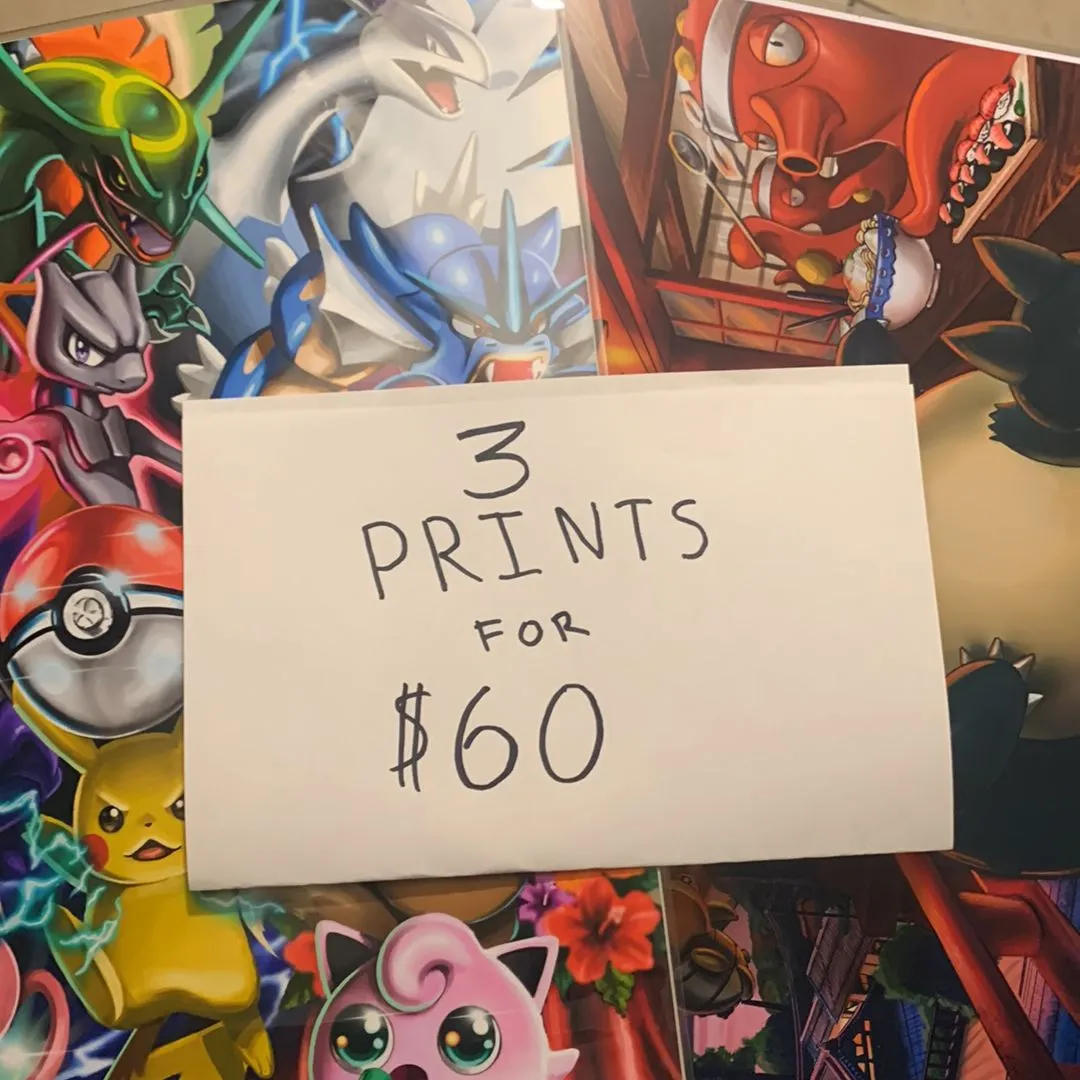 Product image for Any 3 of the prints for $50