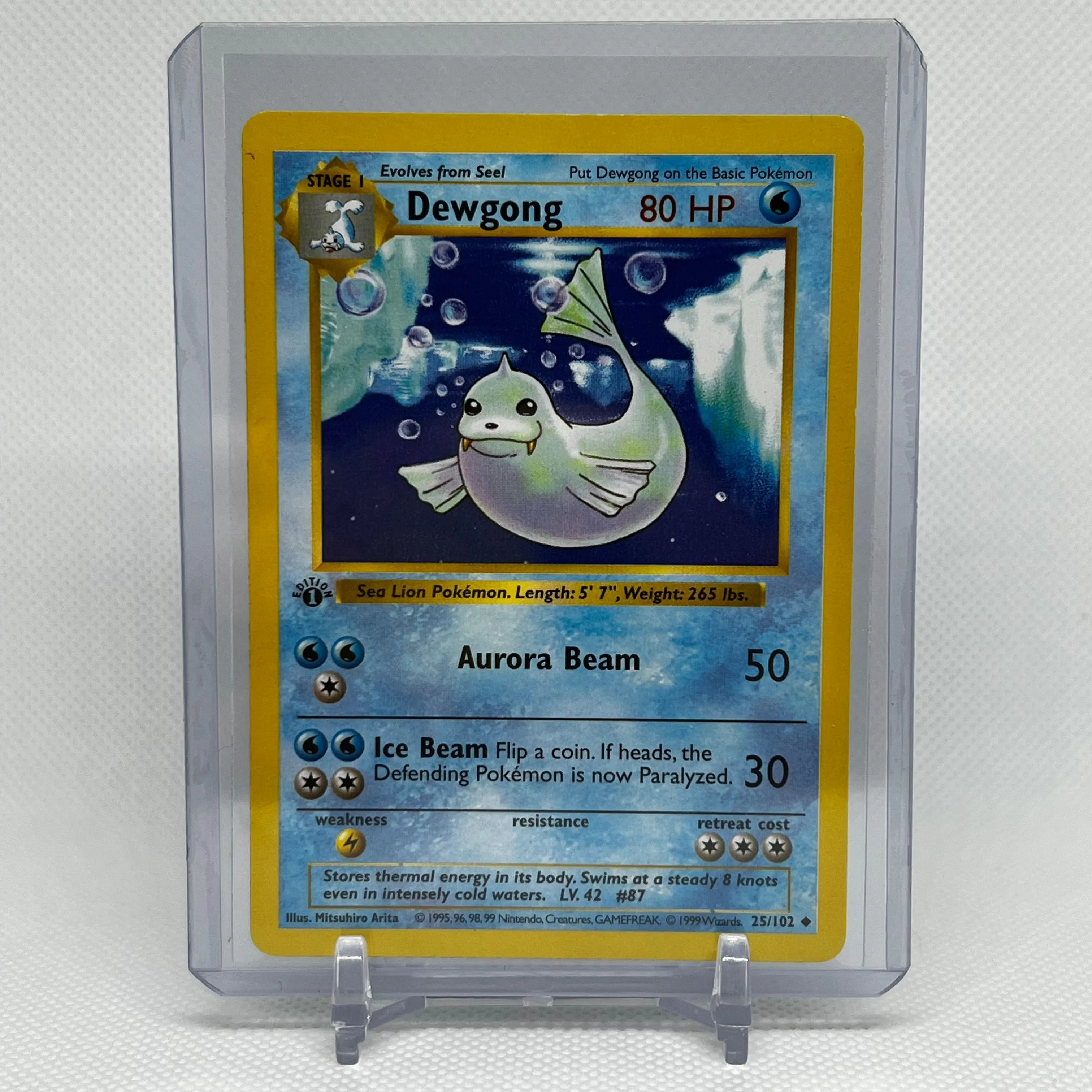Product image for 1999 First Edition Base Set Shadowless Dewgong Pokémon Card #25/102