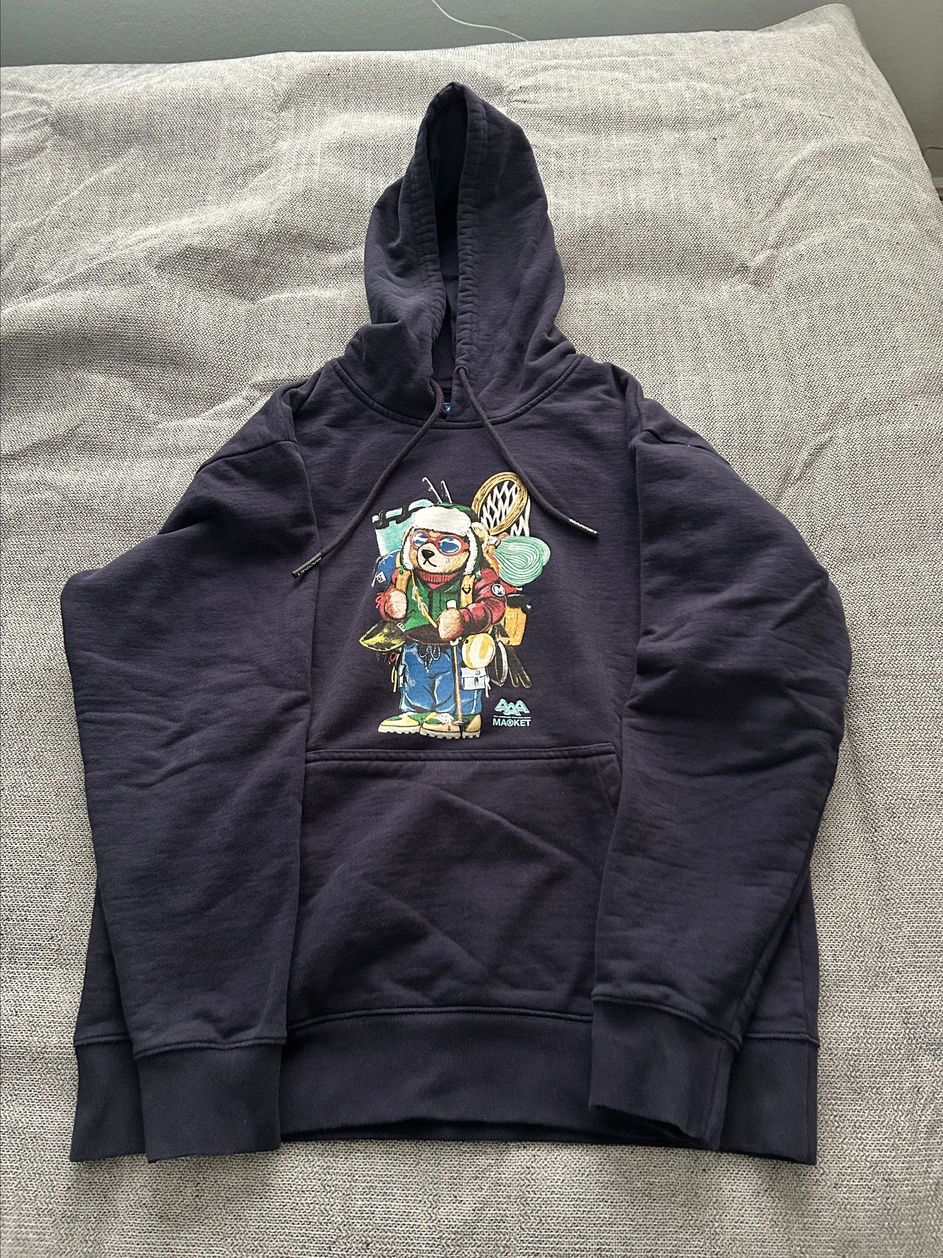 Product image for Used Market Camping Bear Heavyweight hoodie. Size Large
