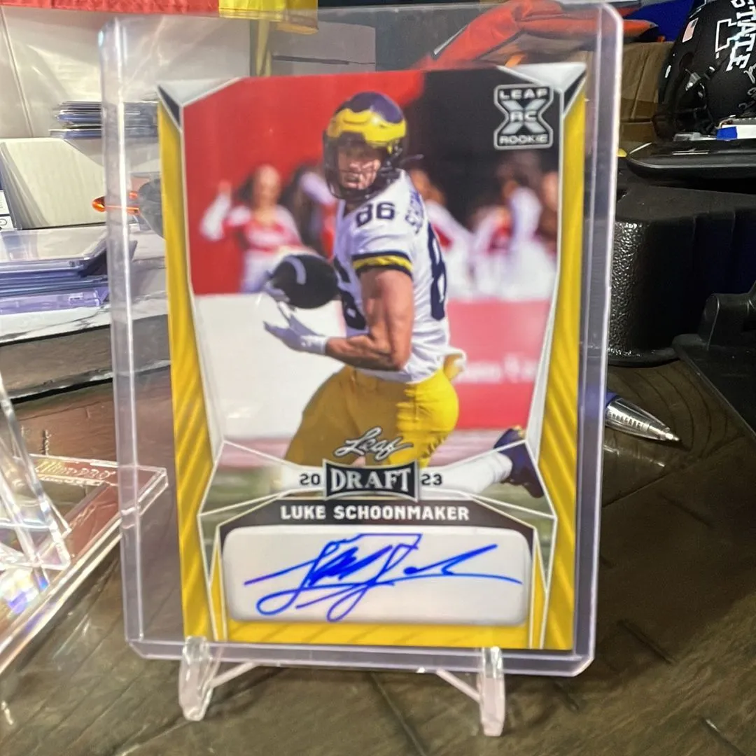 Product image for Luke Schoonmaker Leaf ROOKIE Auto Cowboys Wolverines