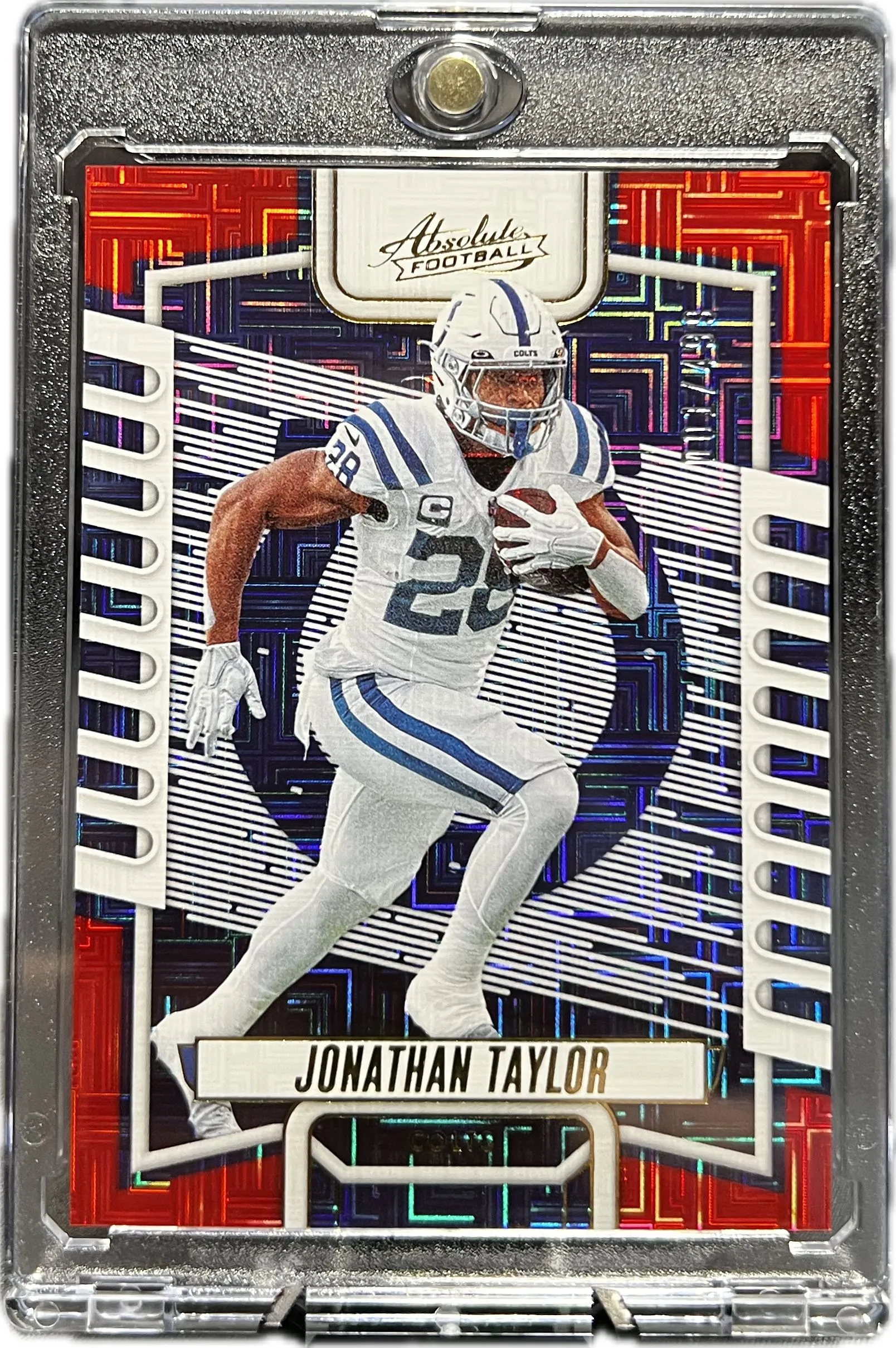Product image for Jonathan Taylor 2023 Panini Absolute RED SQUARES (ESCHER SQUARES) PARALLEL /499 (No. 57)