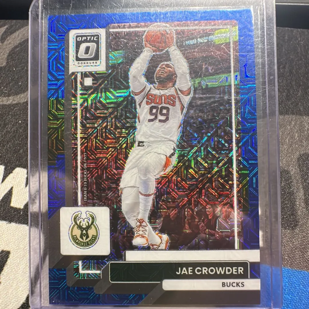 Product image for 2022-23 Donruss Optic Jae Crowder Blue Mojo Choice Prizm 12/24  Bucks