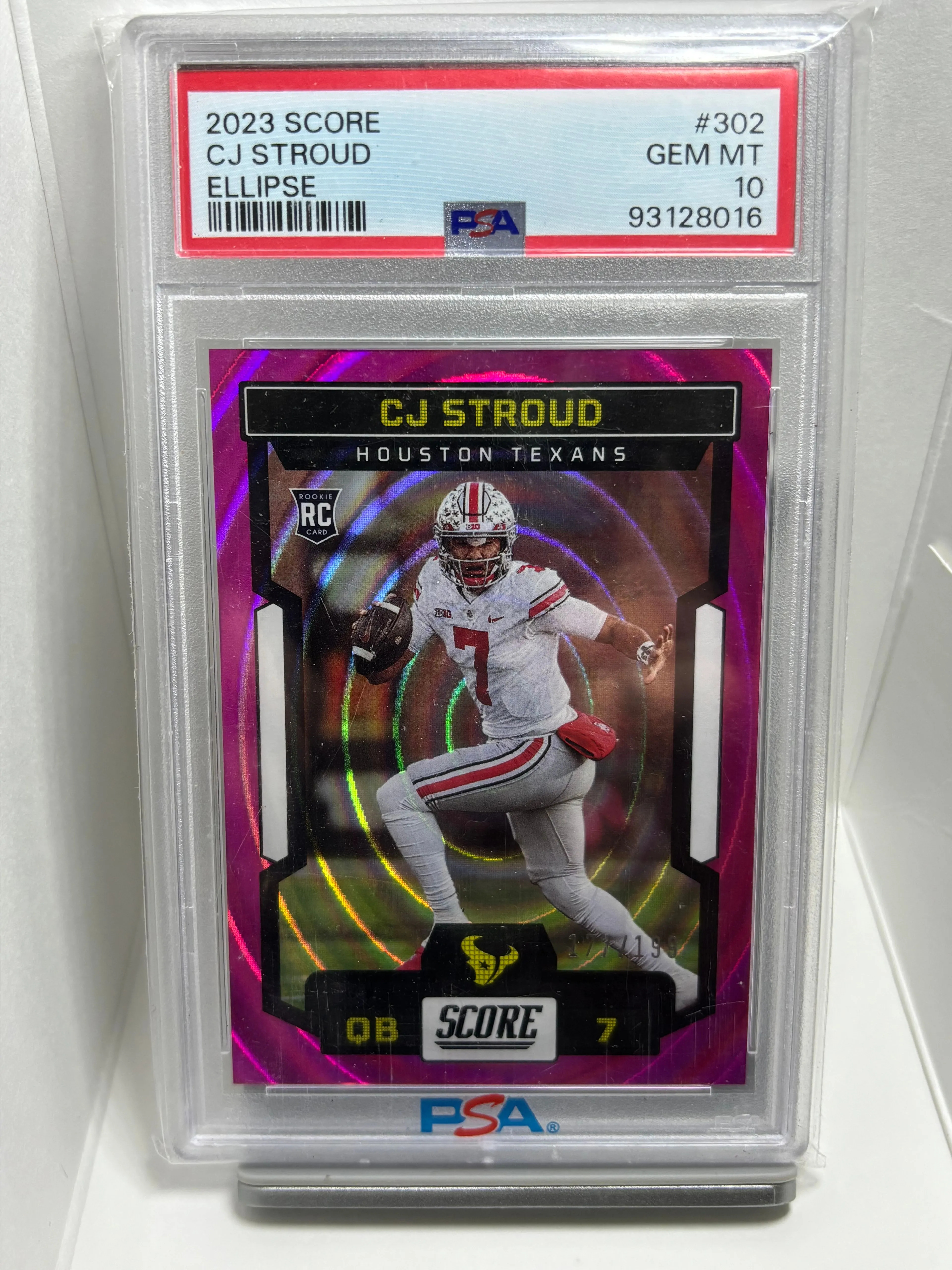 Product image for 2023 Score Ellipse #302 CJ Stroud 177/199 PSA 10 ROOKIE RC TEXANS