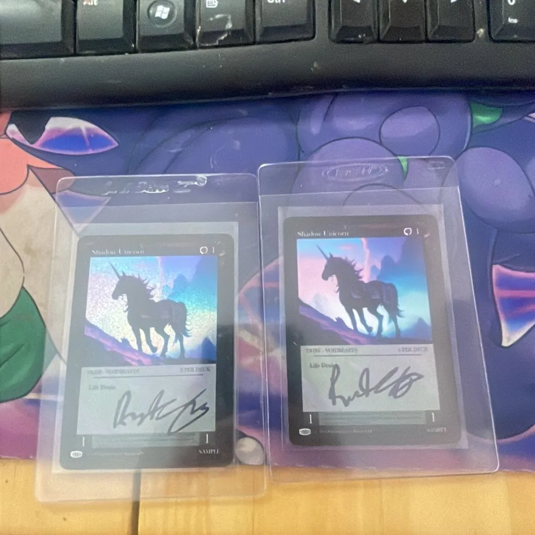 Product image for Holo and non holo Unicorn, signed by Ryan