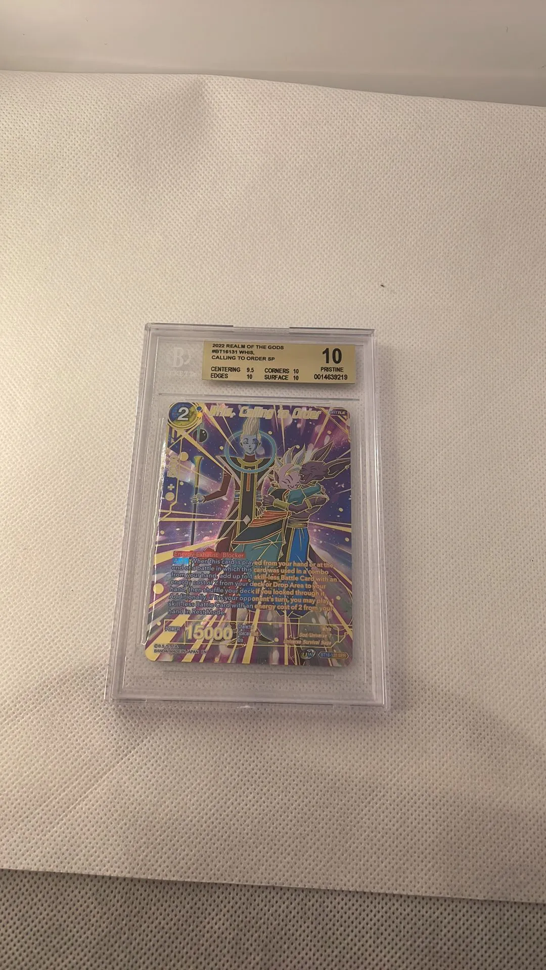 Product image for whis beerus calling to order bt16-131 spr bgs 10 dragon ball super card game psa
