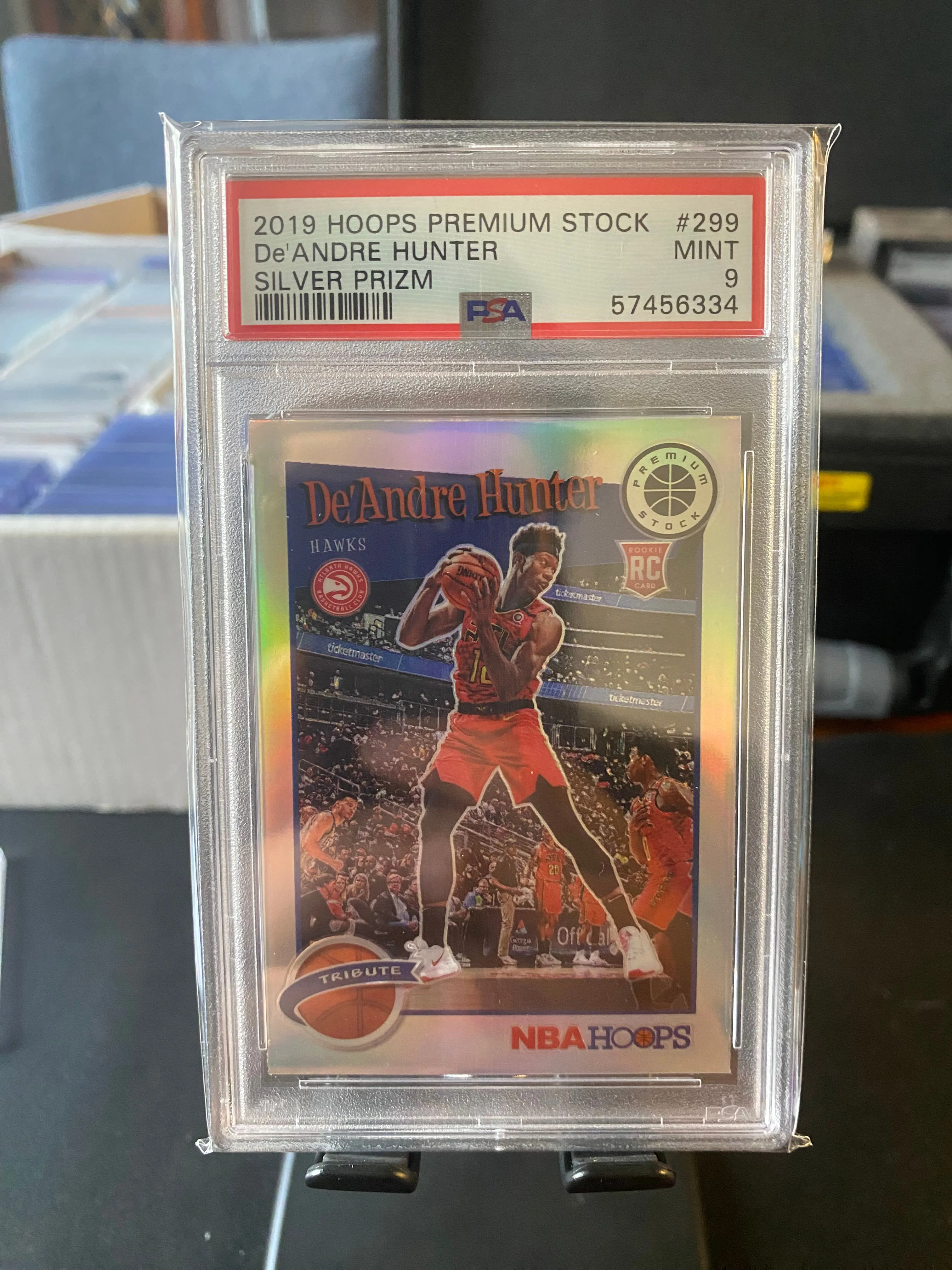 Product image for Deandre Hunter NBA Hoops Premium Stock Silver psa 9