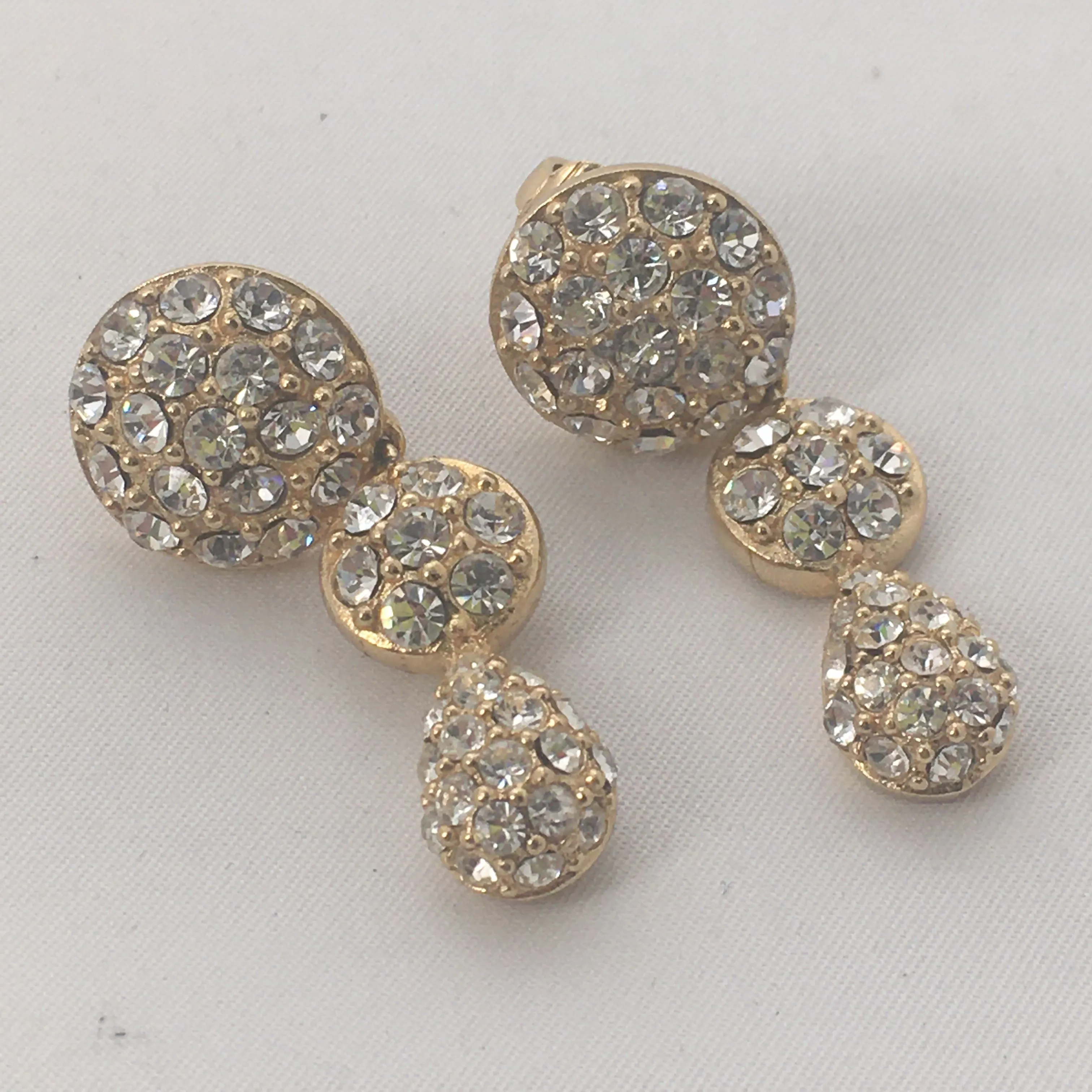 Product image for Vintage Christian Dior, Crystal Drop Earrings, Stunning, Clips