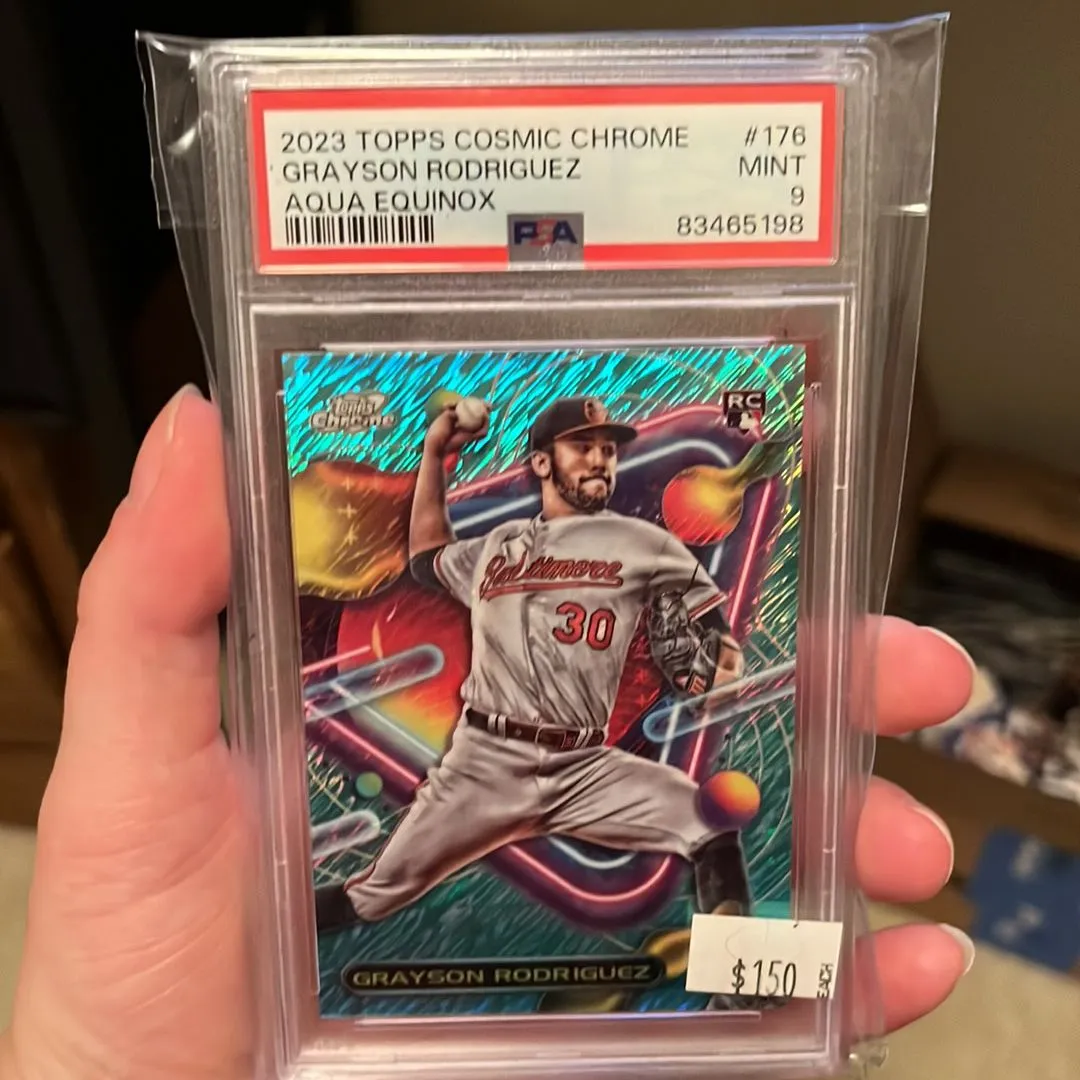 Product image for 2023 Topps Cosmic Chrome Grayson Rodriguez 176 Aqua Equinox PSA MINT 9