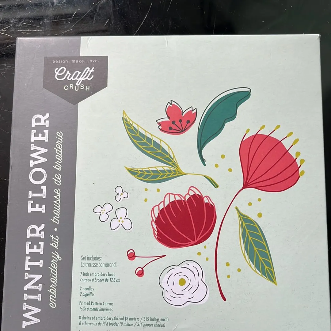 Product image for Winter flower embroidery kit