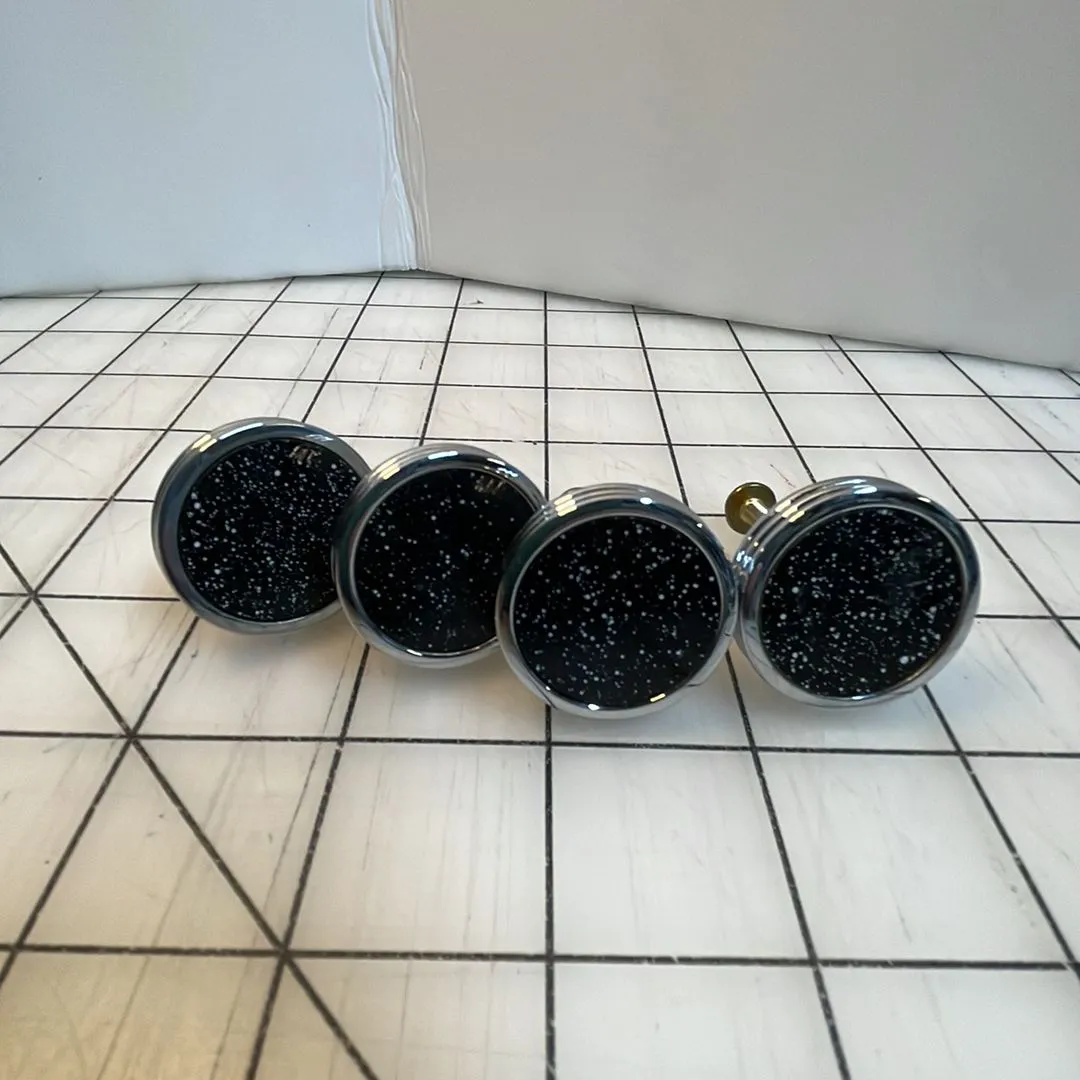Product image for Inv. 4428 MCM Round Chrome with Black Speckle Pulls lot of 4