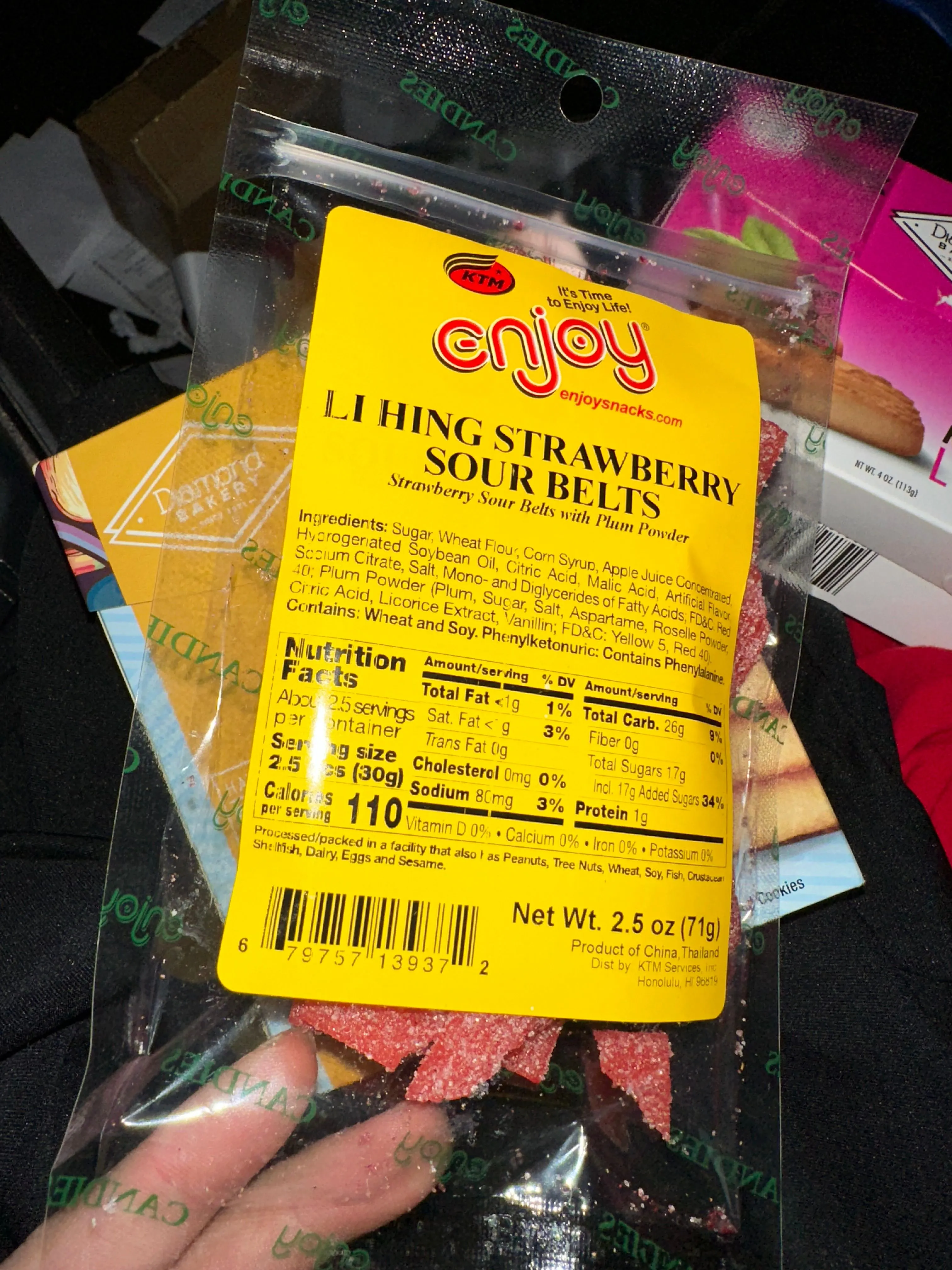 Product image for Snack.) Li Hing Strawberry Sour Belts