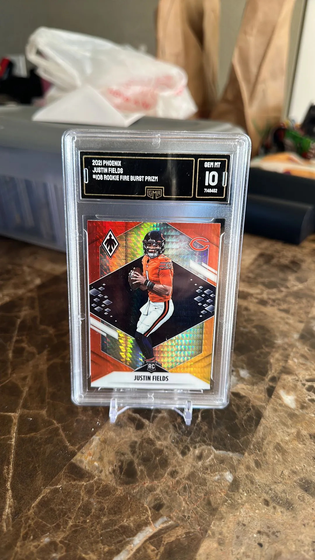 Product image for 2021 Phoenix Rookie Fire Burst prizm Justin Fields 10