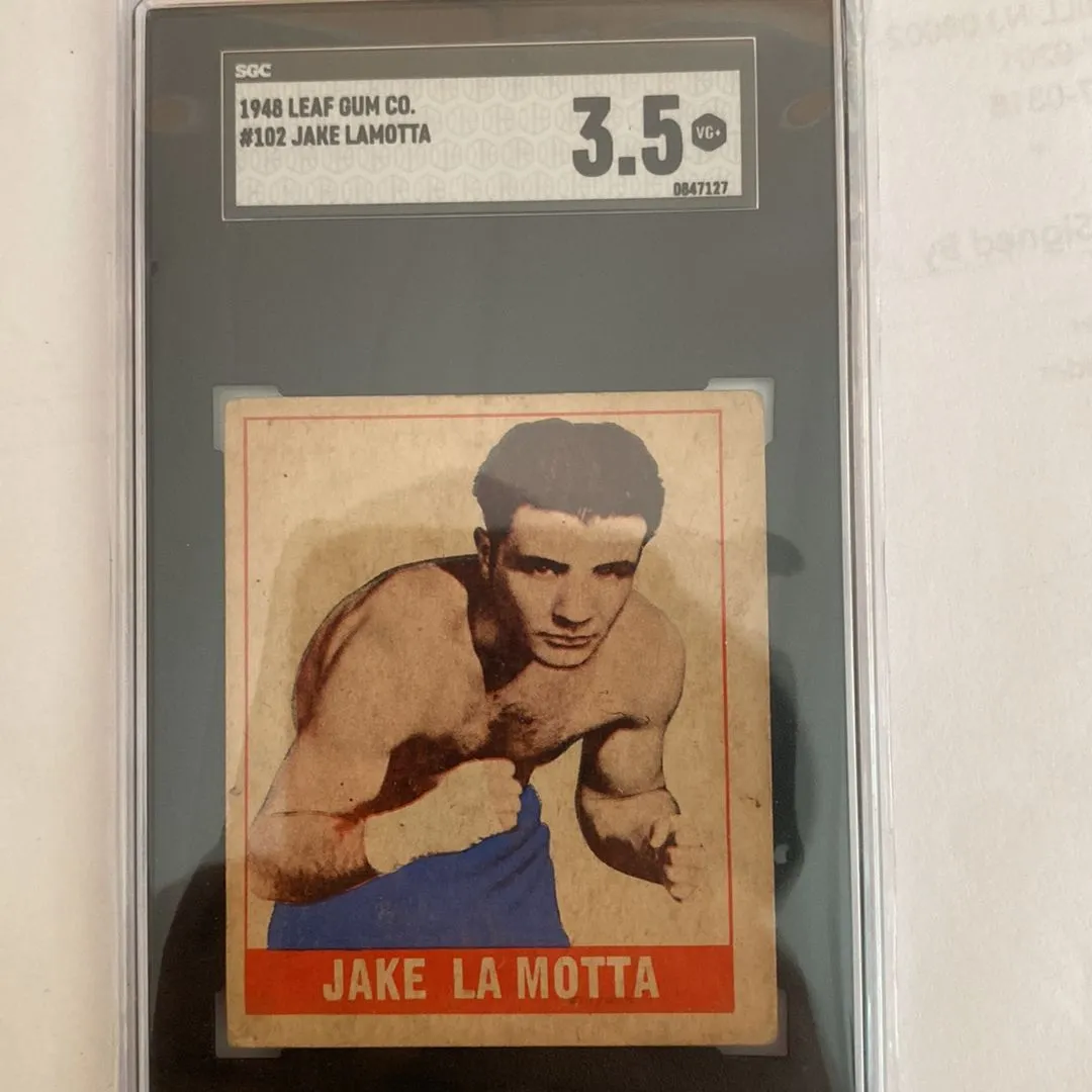 Product image for 1948 Leaf JAKE “RAGING BULL” LAMOTTA Boxing SP Card
