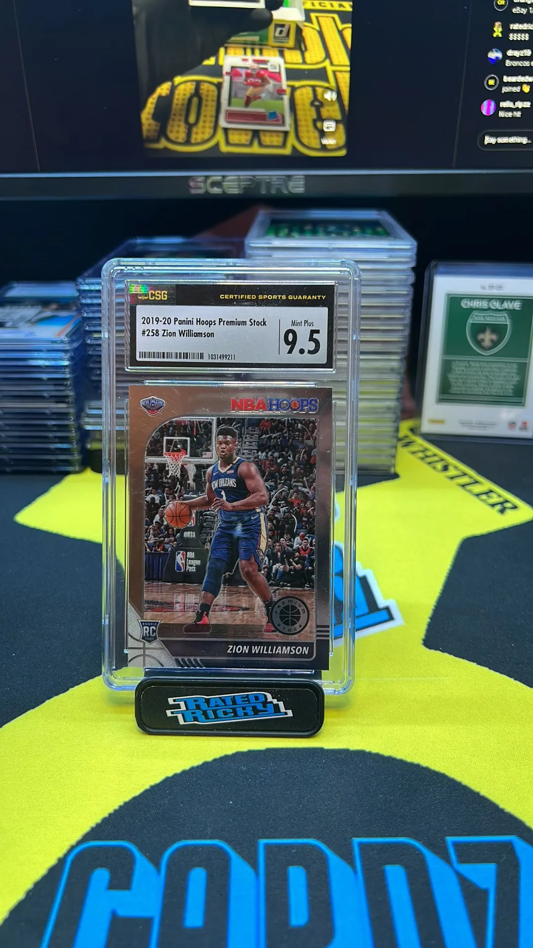 Product image for Zion Williamson Rookie slab 9.5 mint