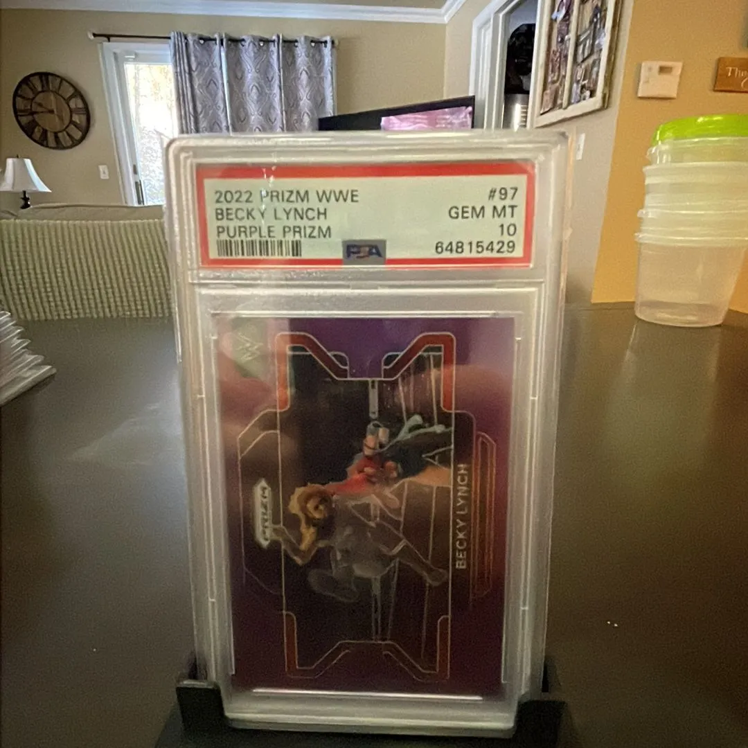 Product image for 2022 Panini Prizm Wwe Becky Lynch Purple Prizm PSA GEM MT 10