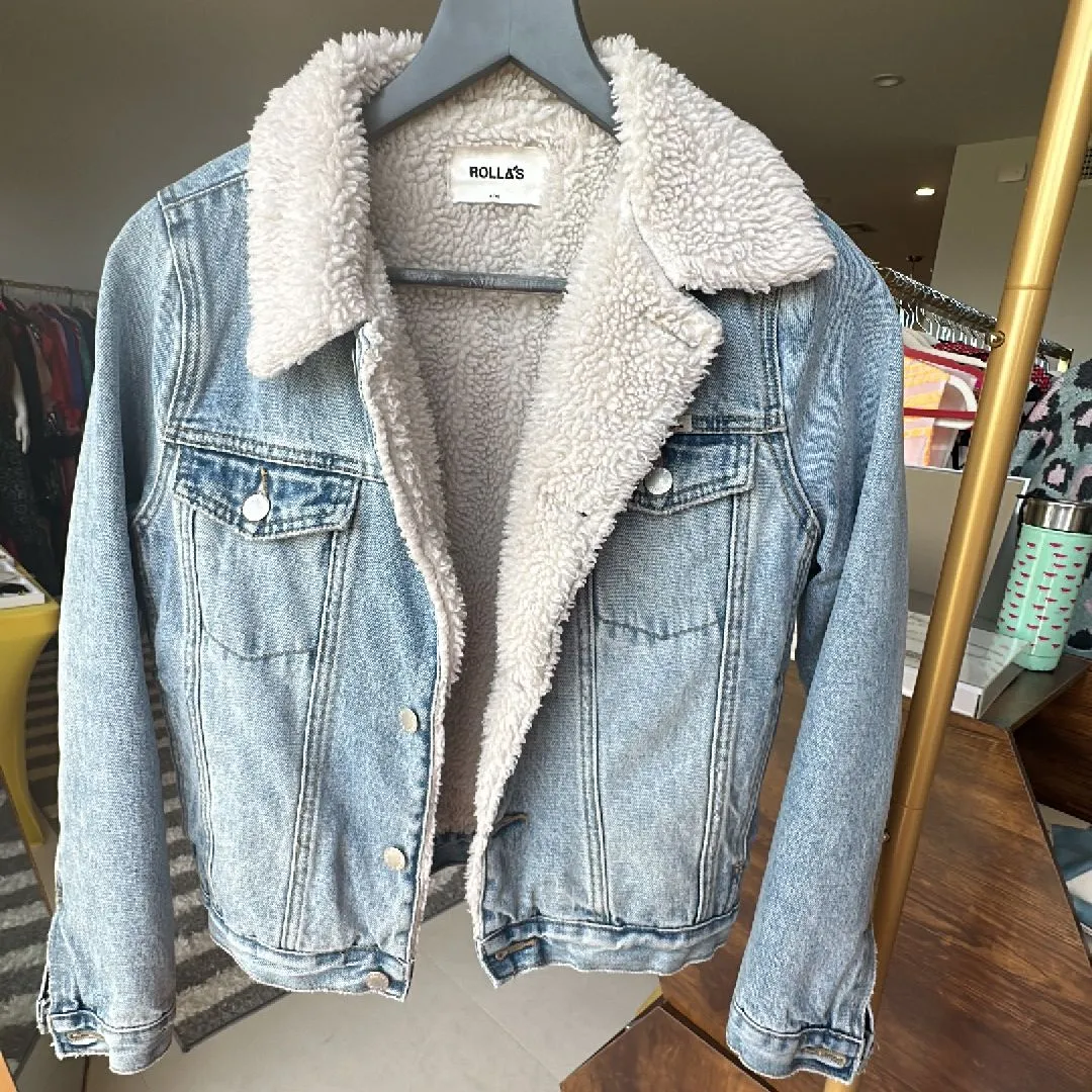 Product image for Sherpa lined denim jacket