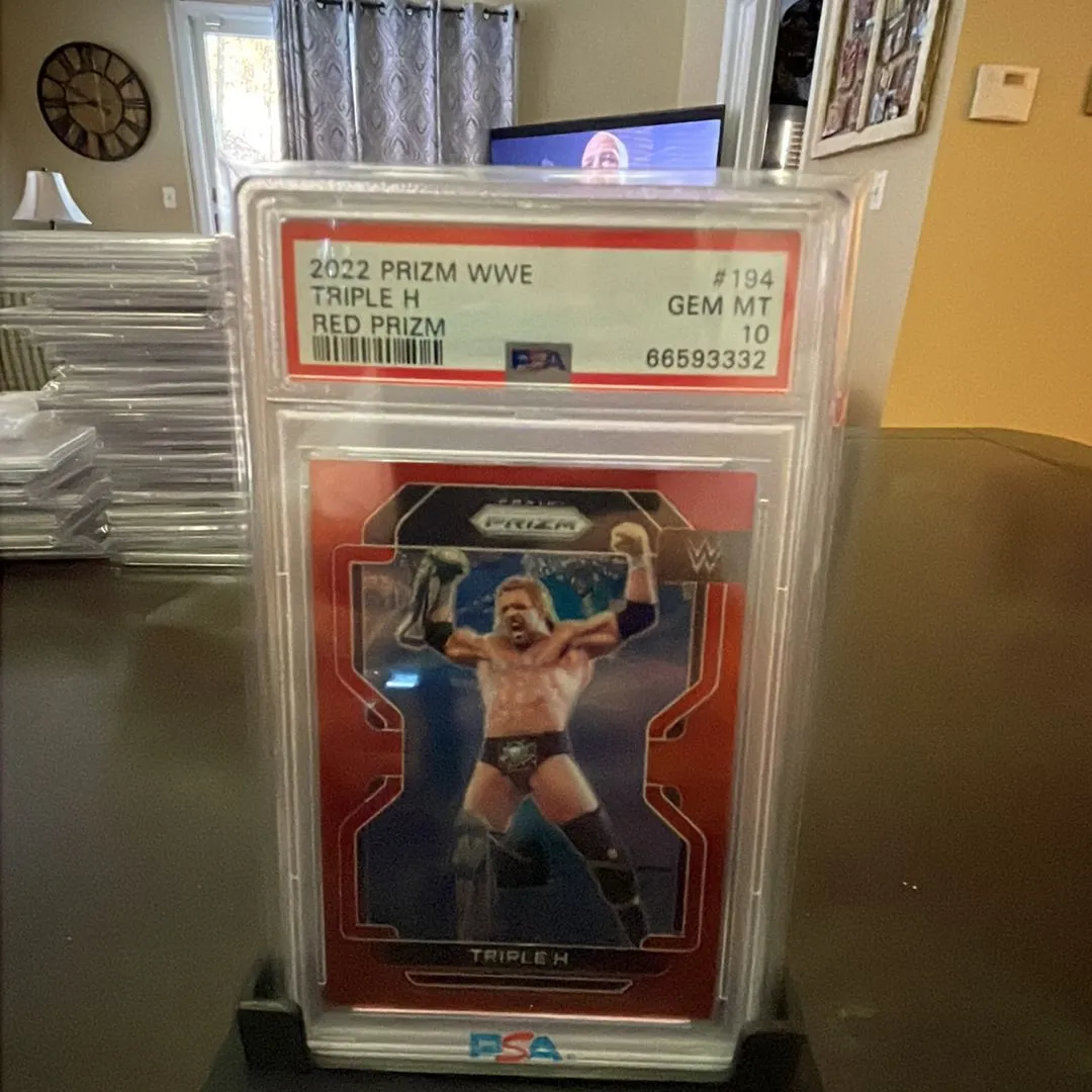 Product image for 2022 Panini Prizm Wwe Triple H Red Prizm PSA GEM MT 10