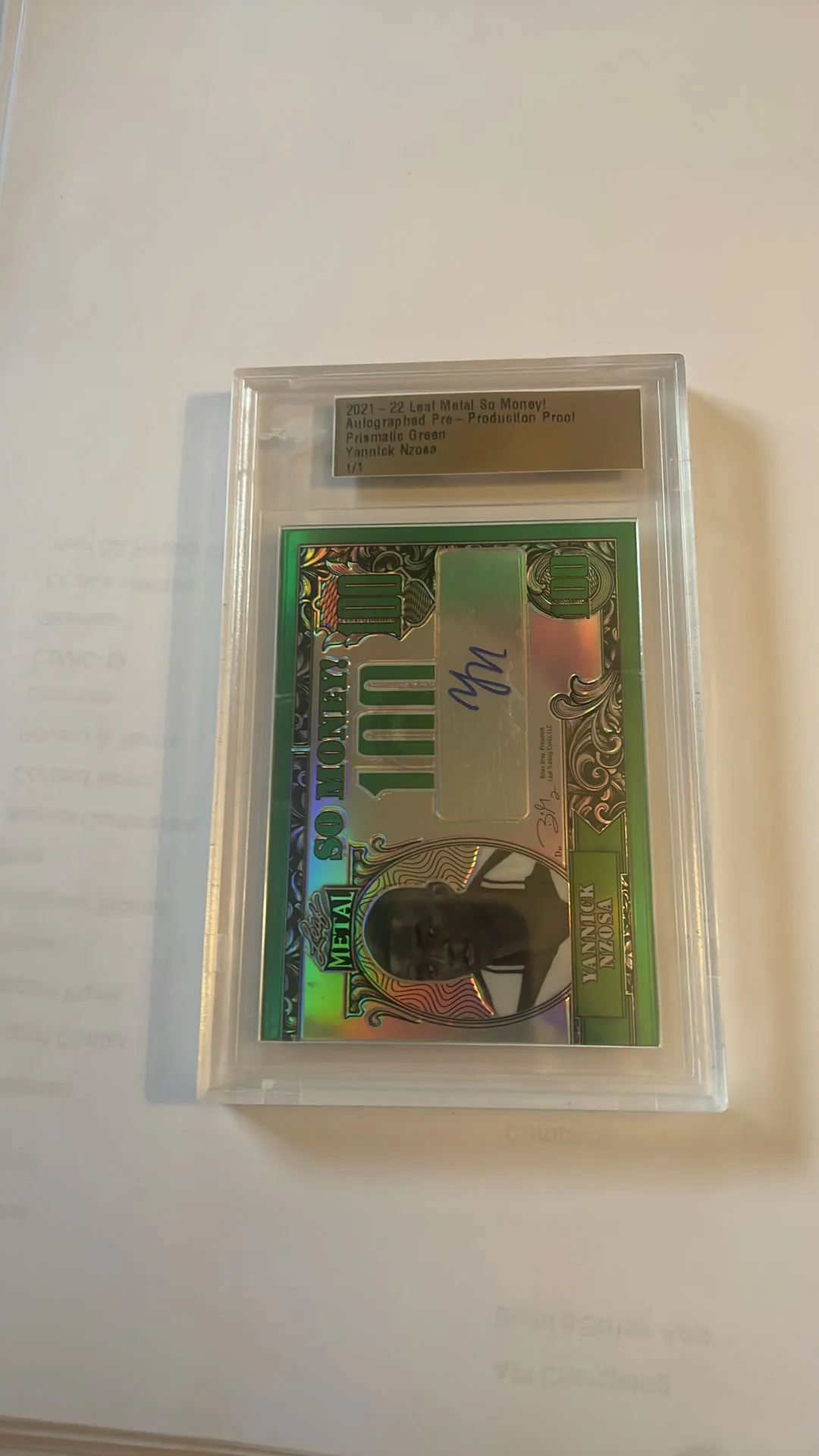 Product image for 2021-22 Leaf Metal So Money! Auto Yannick Nzosa1 1/1