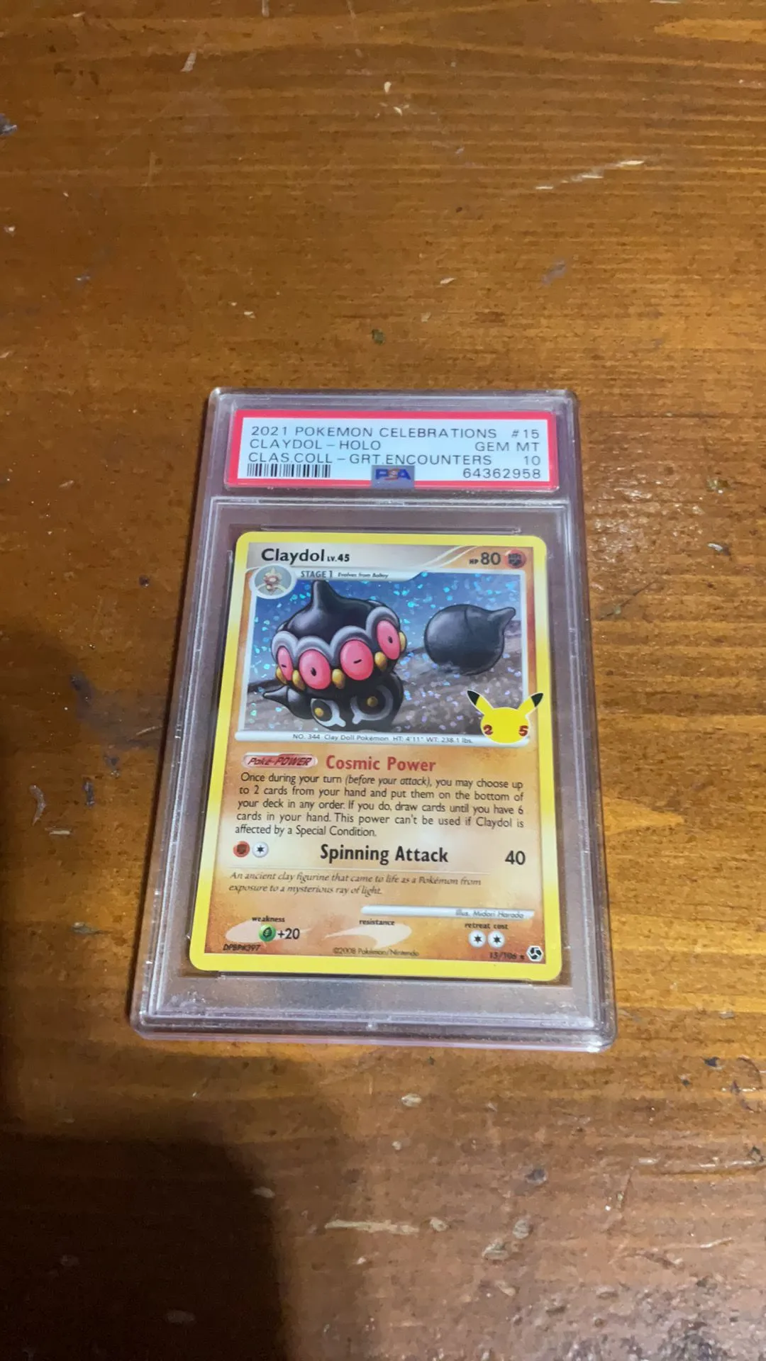 Product image for Claydol PSA GEM MT 10