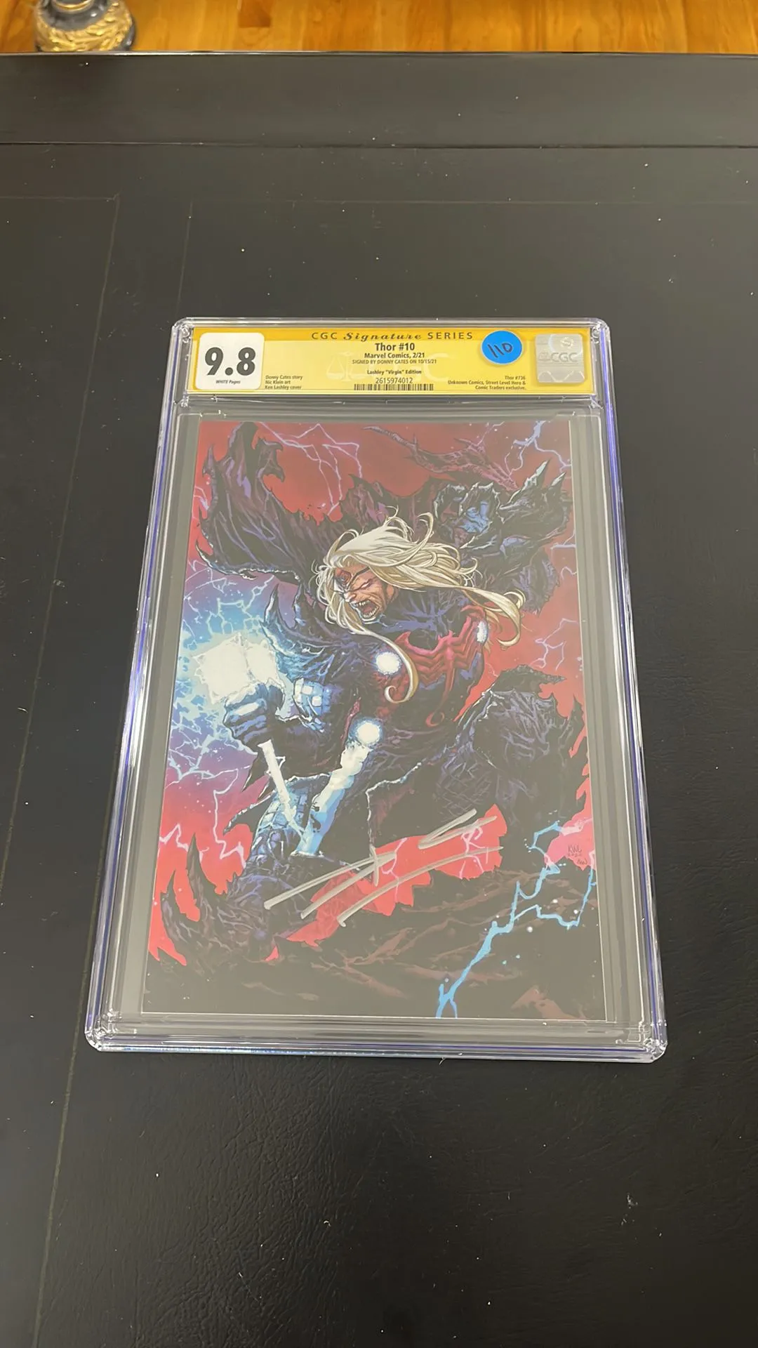 Product image for Thor 10 Lashley ""Virgin"" Edition CGC 9.8 2021 signed by Cates