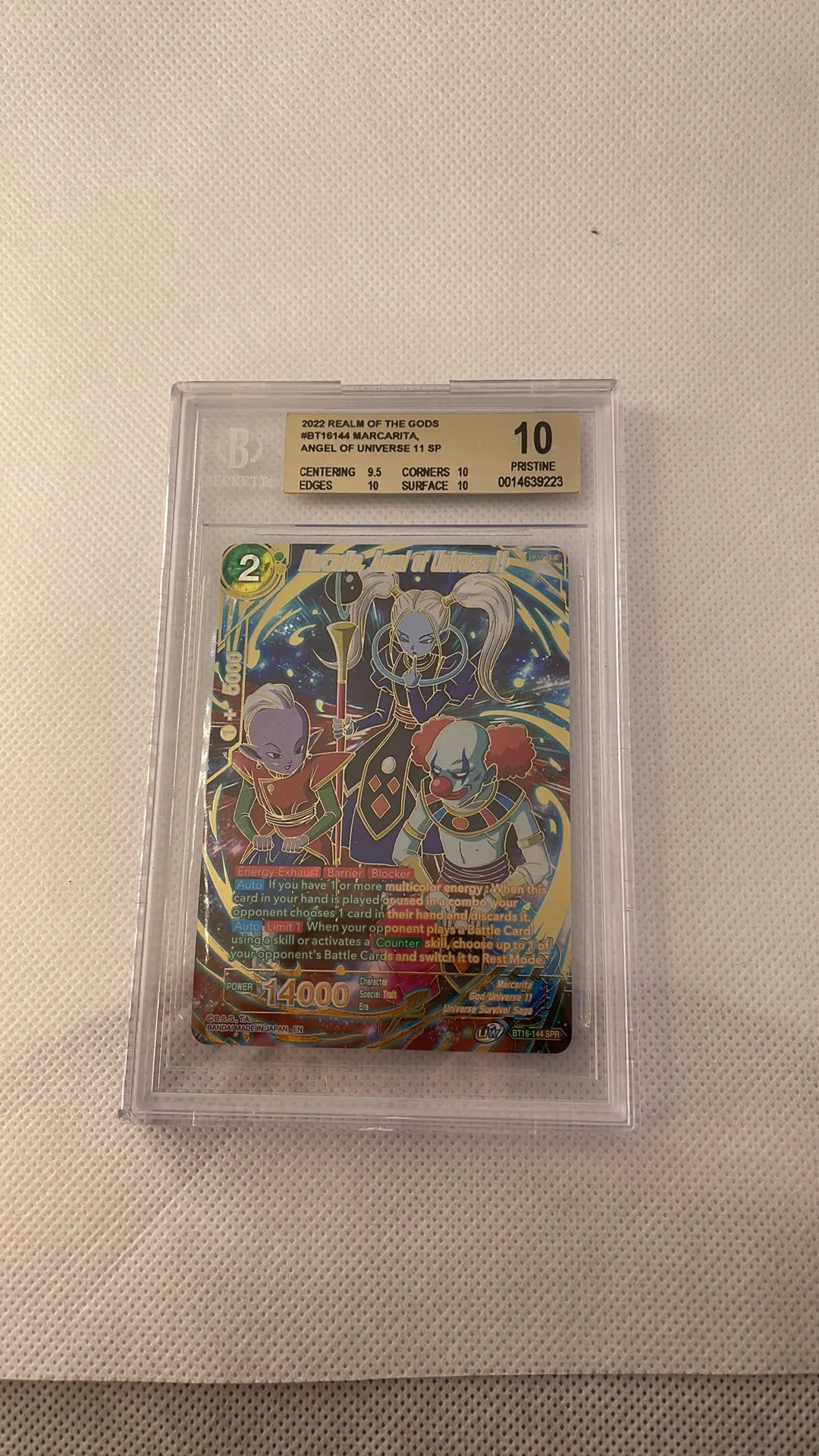 Product image for marcarita angel of universe 11 bt16-144 spr bgs 10 dragon ball super card game psa