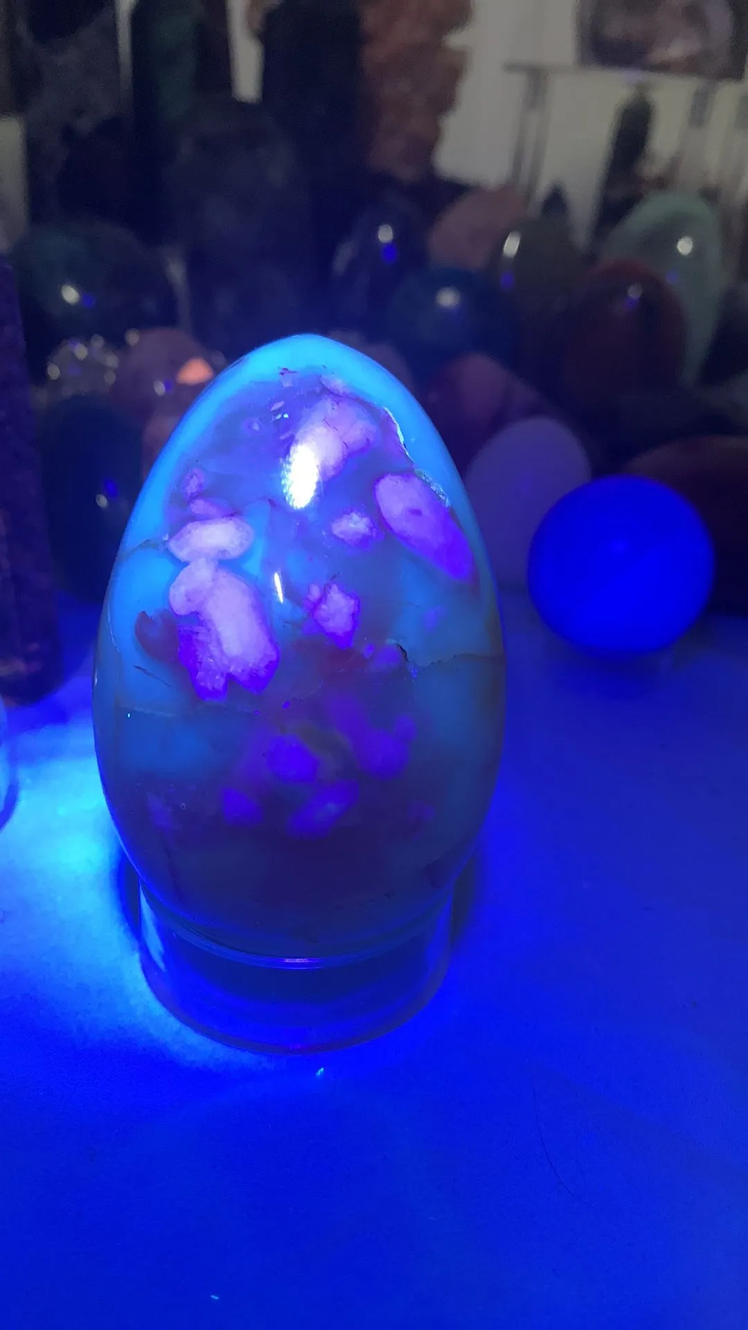 Product image for 🌼 Large Flower Agate Egg w/druzy