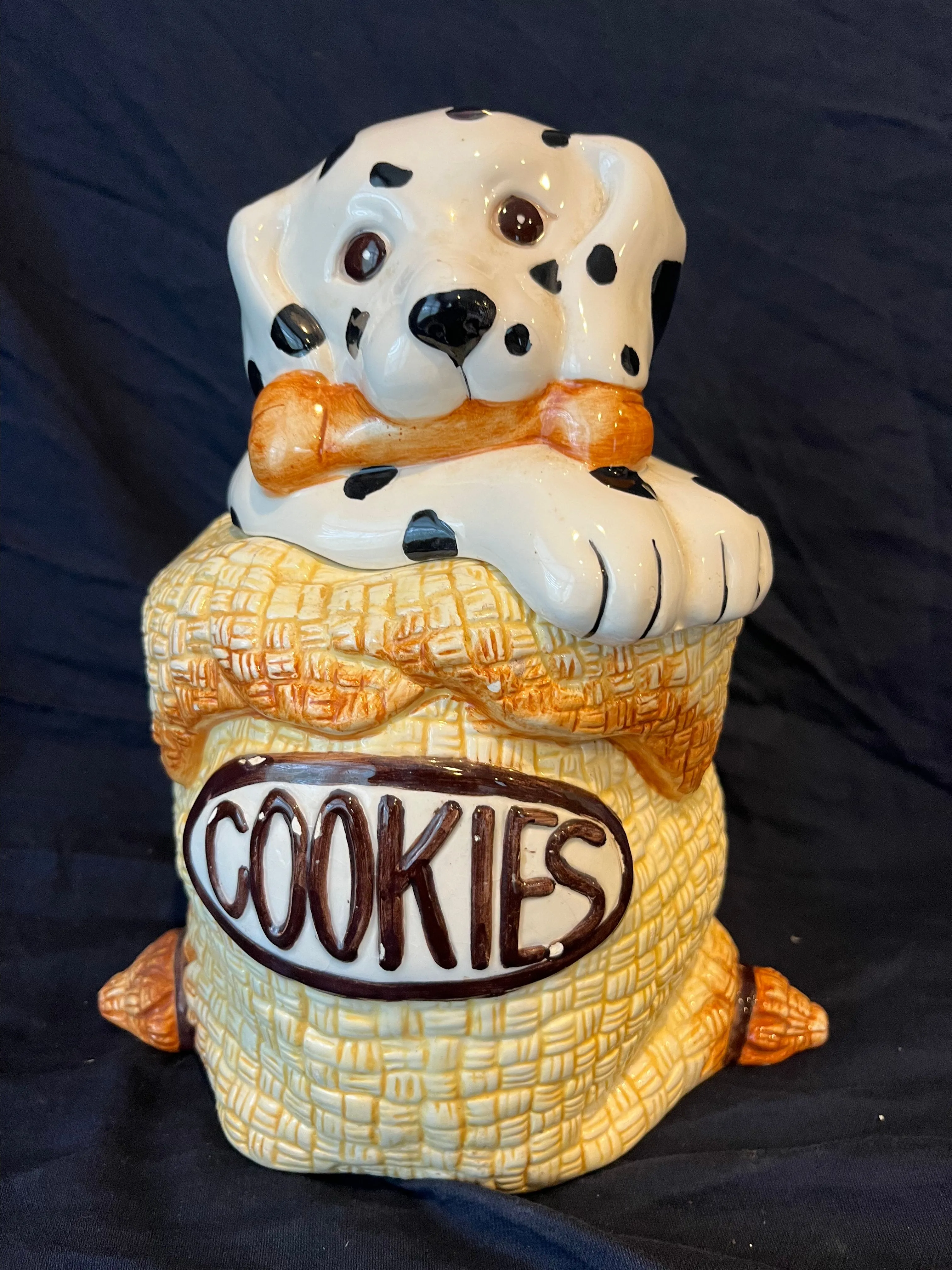 Product image for Vintage Dalmatian Dog In Sack Cookie Jar