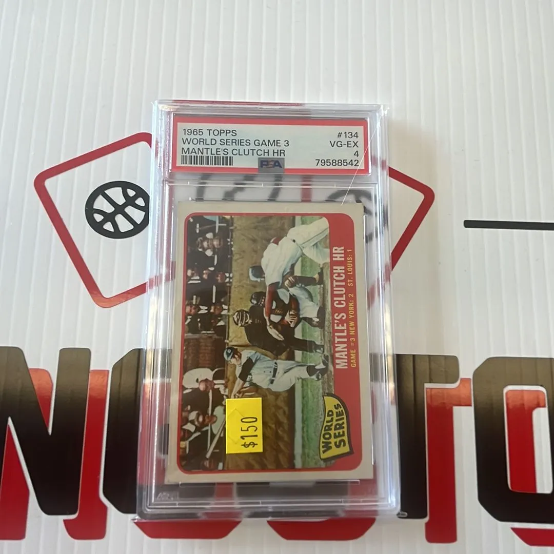 Product image for 1965 Topps World Series Game 3 134 Mantle'S Clutch Hr PSA VG-EX 4