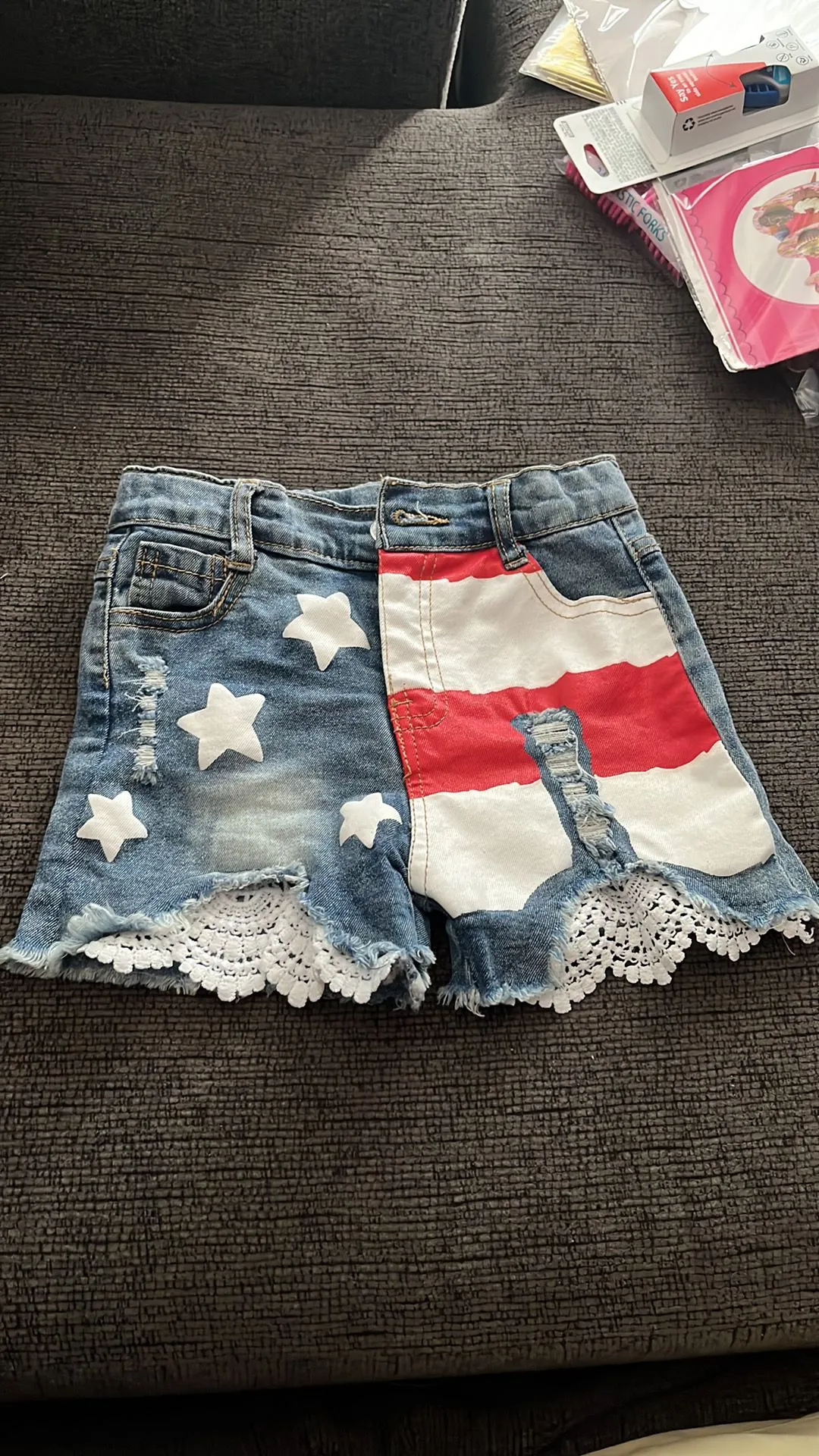 Product image for Size XL Stretch Band 4th of July Girls Shorts